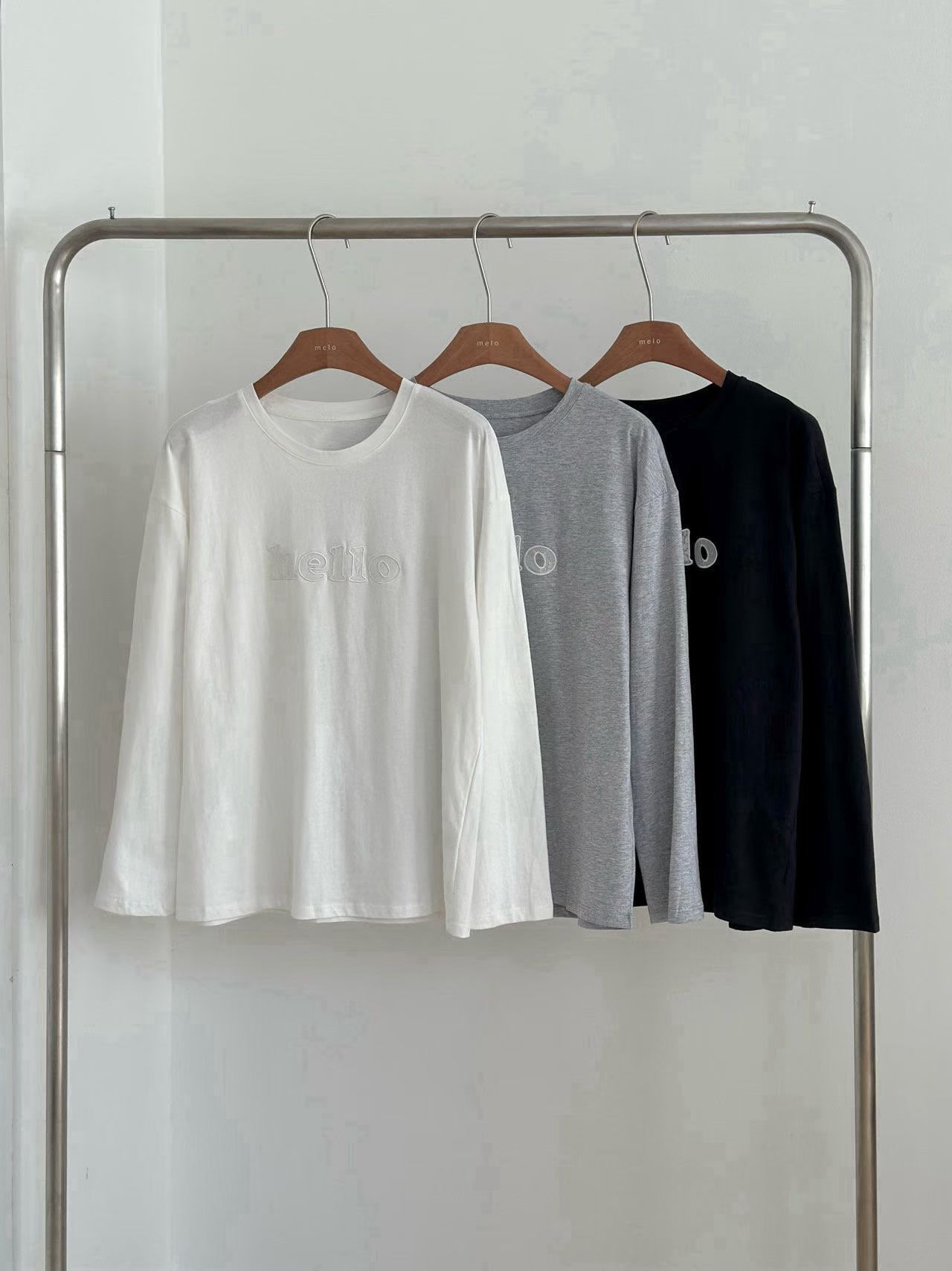ML6036 hello長袖T