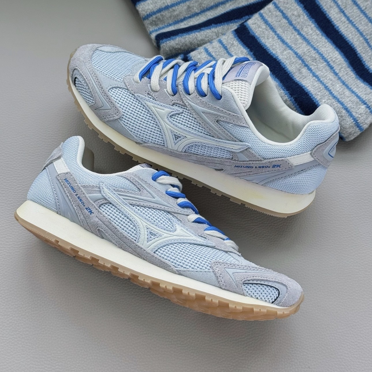 MIZUNO LG 60S 2K 氧氣藍 復古 薄底 德訓鞋 美津濃 D1GH242117