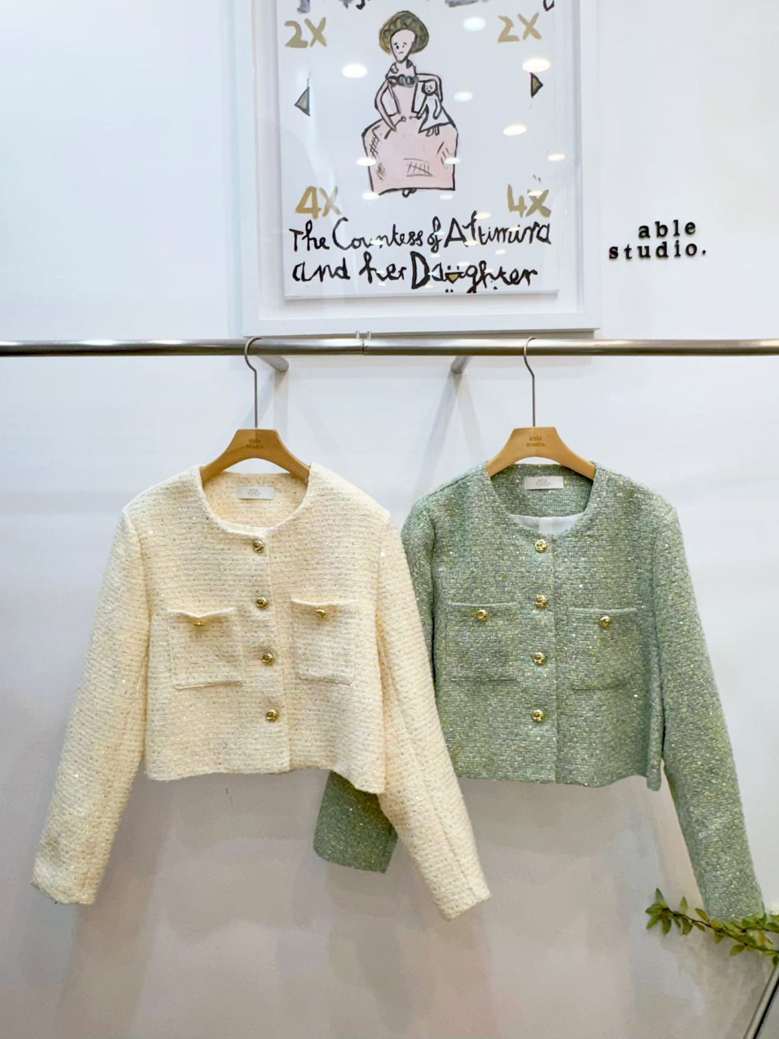 AS6032 小香風方袋花格紋外套