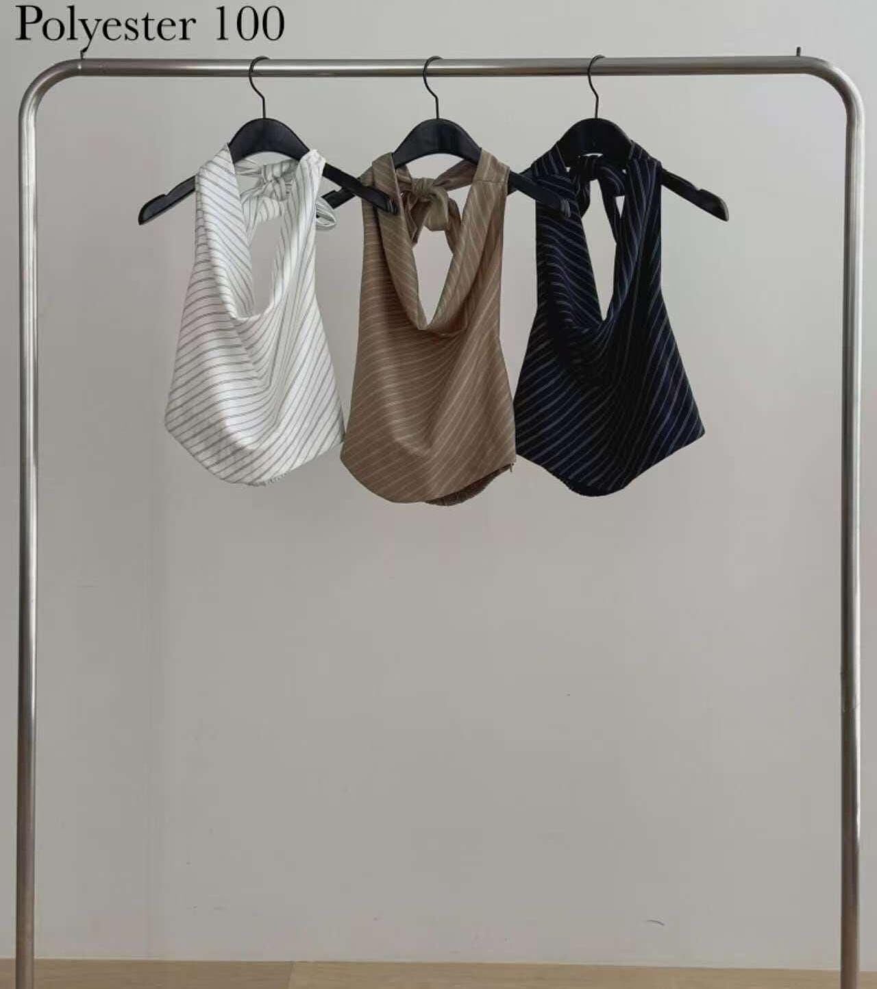 DR6009 條紋掛頸背心