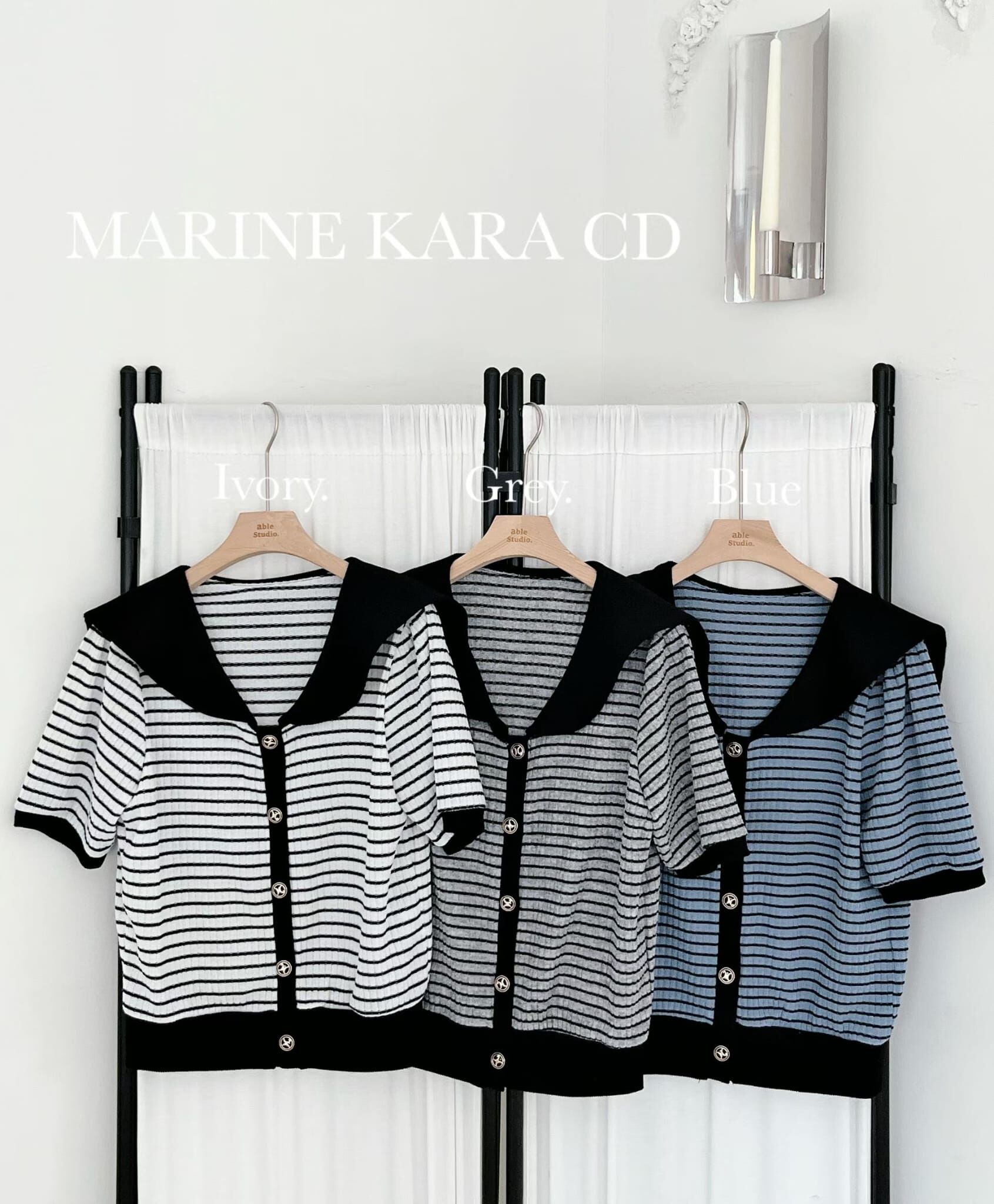 AS6044 水手領橫間針織上衣