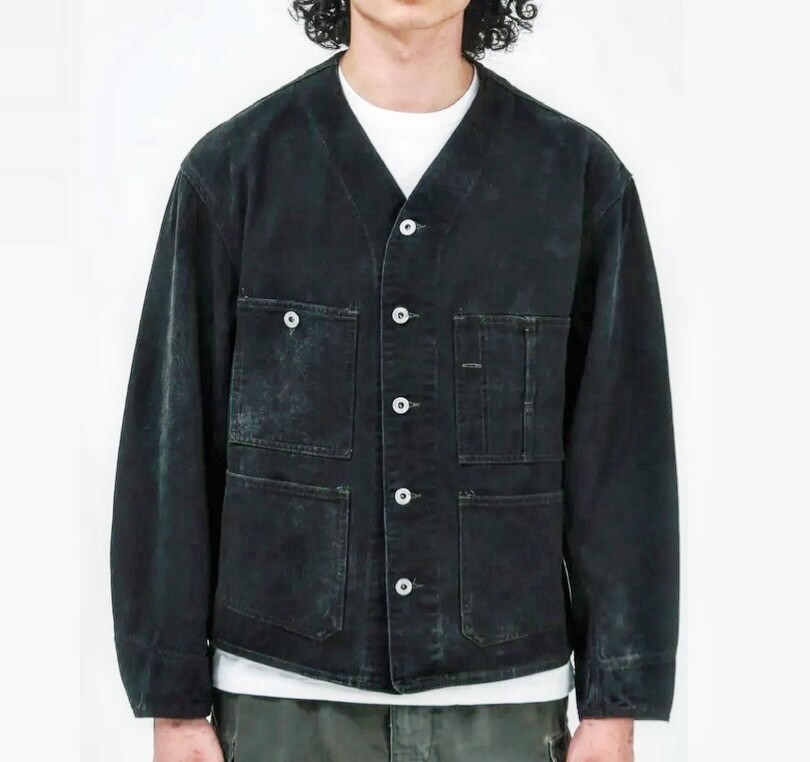 A.PRESSE 2026 VINTAGE BLACK DENIM ENGINEER JACKET (26SAP-01-45) - PRE ORDER ITEM (預訂中)