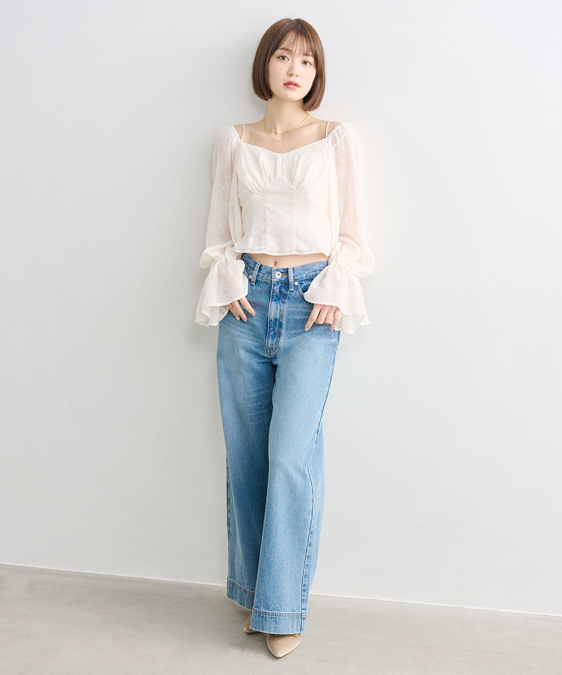 [預購]COCO DEAL 喇叭寬版牛仔長褲