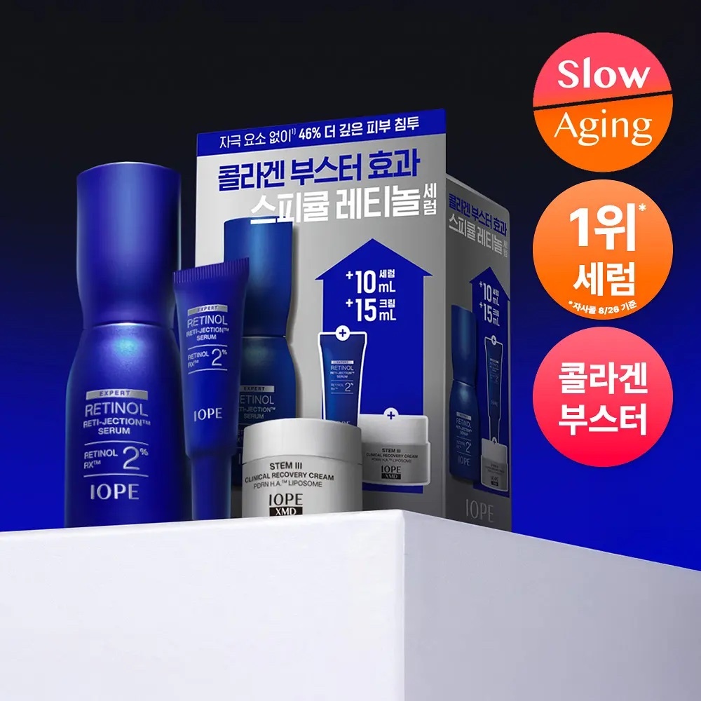 《Olive Young連線》iope retinol reti-jection serum 30ml+10ml+15ml recovery cream set