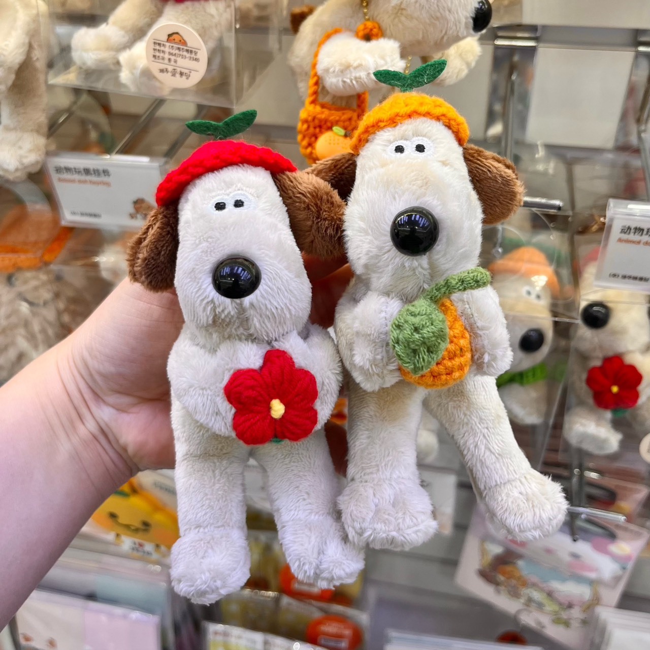 韓國濟州島 !! 戴橘帽 掌門狗 玩偶吊飾