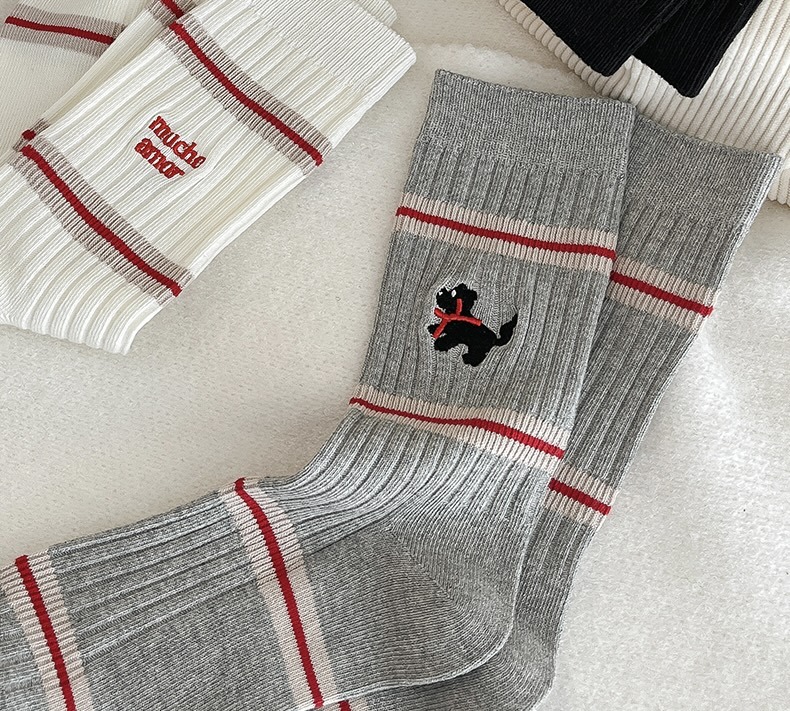 代購-Jeep 可愛小狗 襪 條紋 防臭 透氣 抑菌 吸濕 排汗 男女同款 組合裝