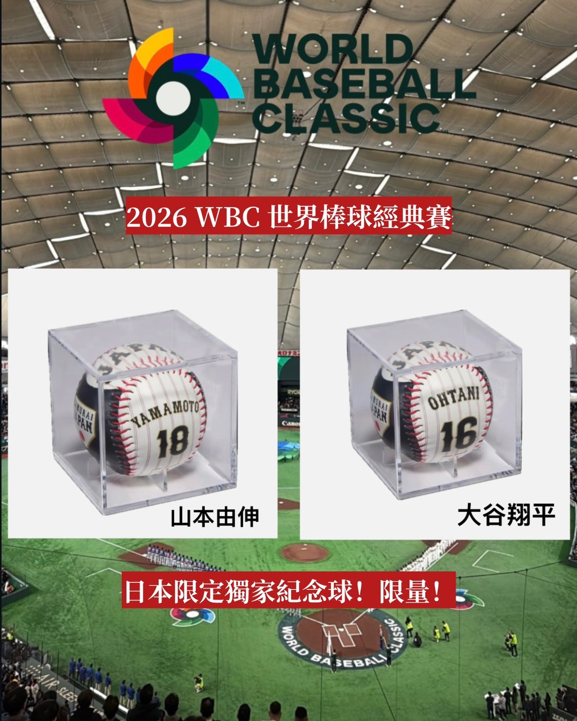 2026 WBC 世界棒球經典賽 限量 紀念球 大谷翔平 山本由伸