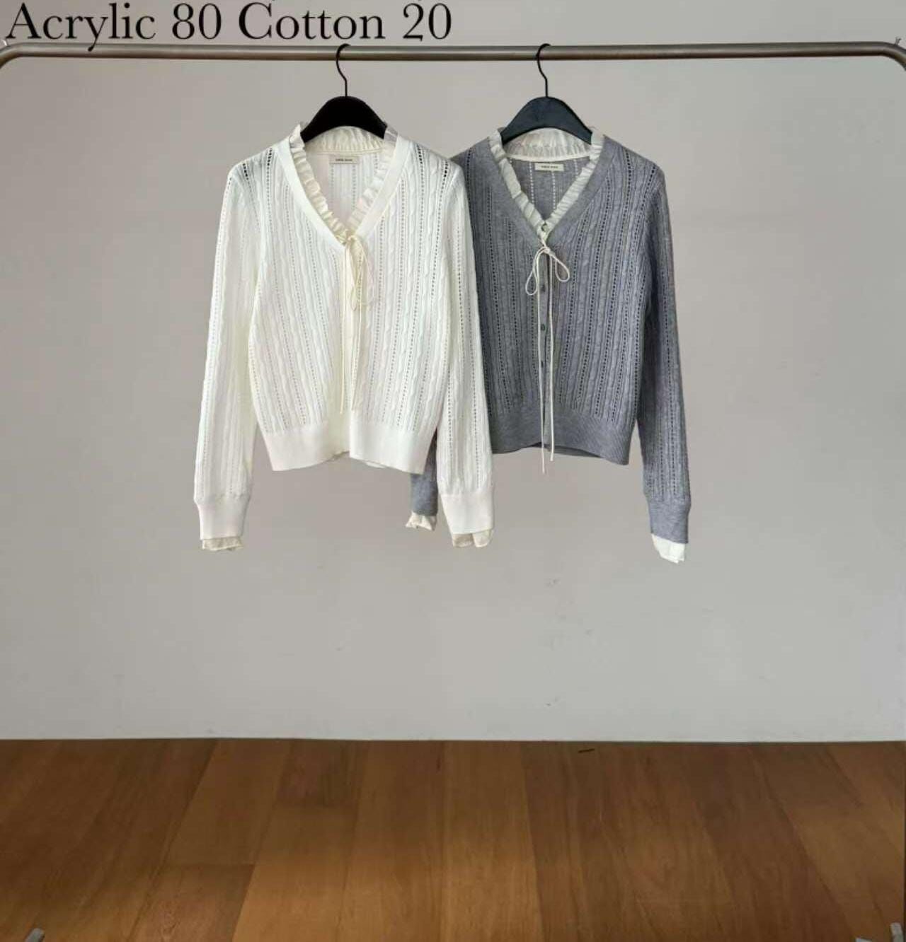 DR6017 花邊通花針織外套