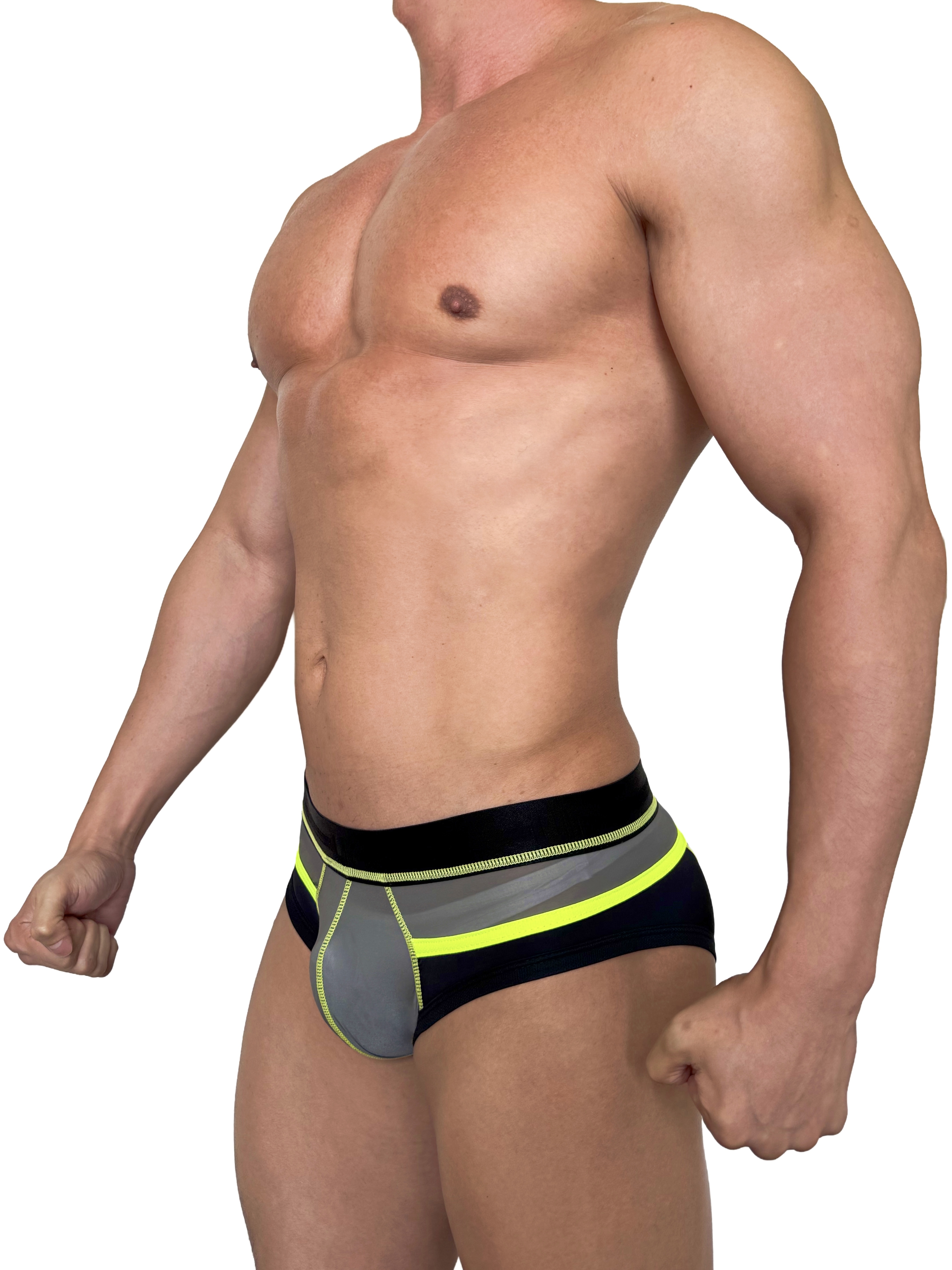 2026 全新系列 - Sheer Neon 半透三角內褲 黑/螢光青