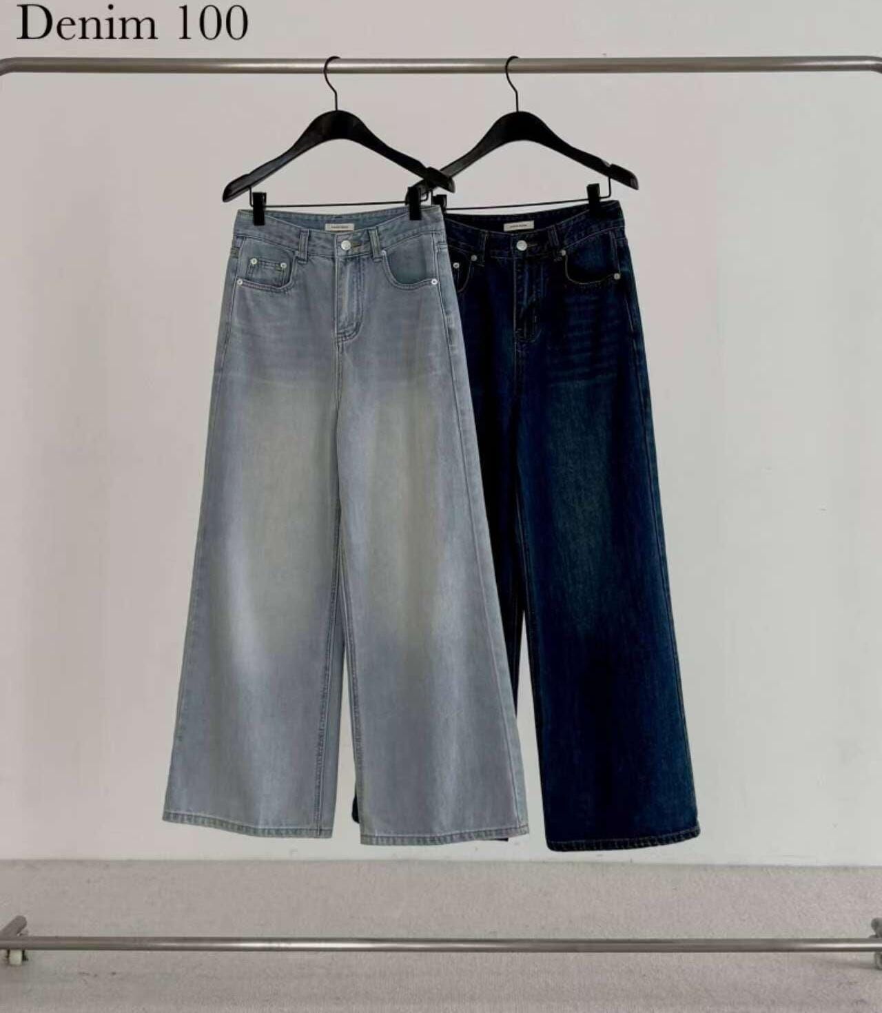 DR6034 貓鬚牛仔寬褲 (S/M/L)