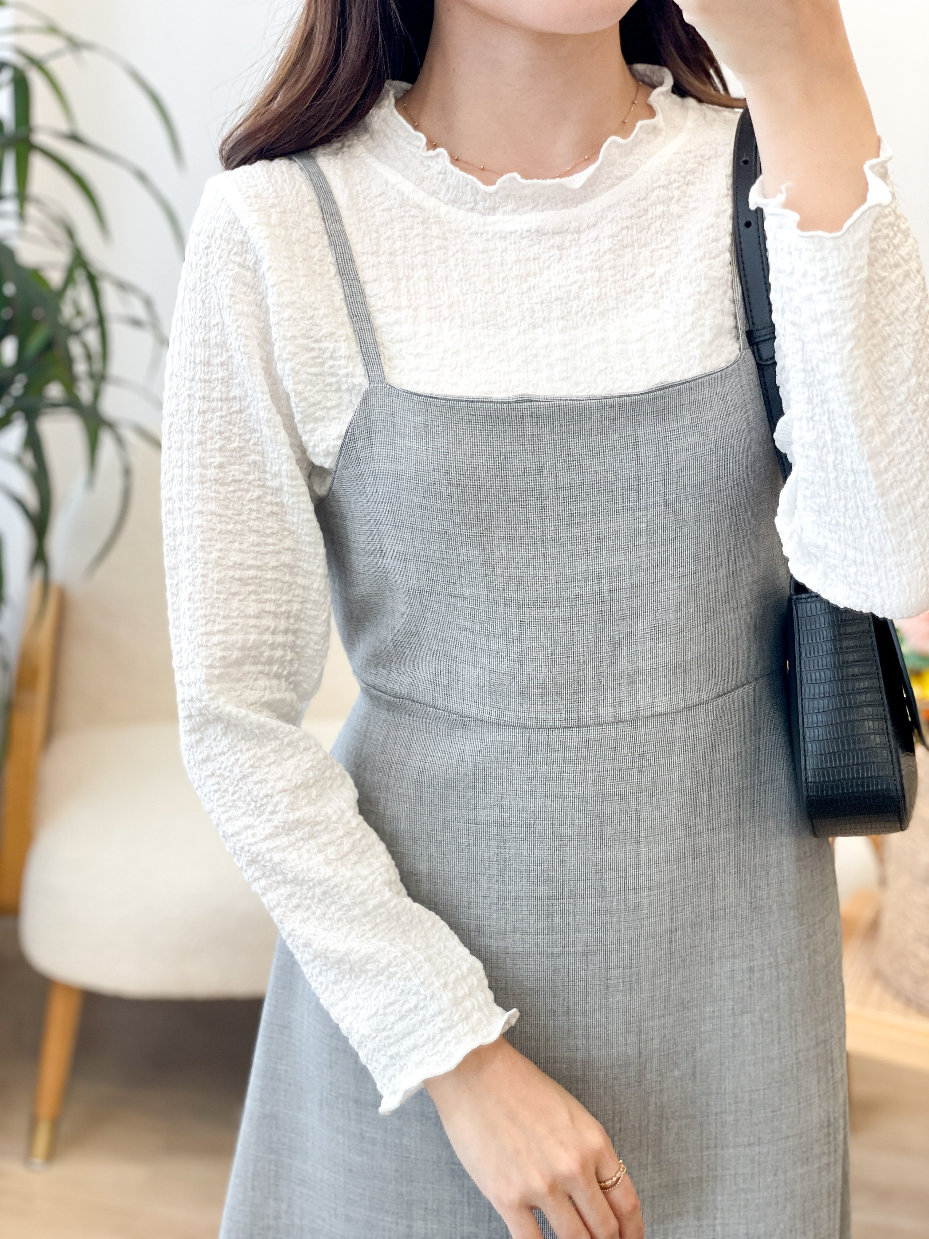 T1480 Denise Crinkle Crease Top