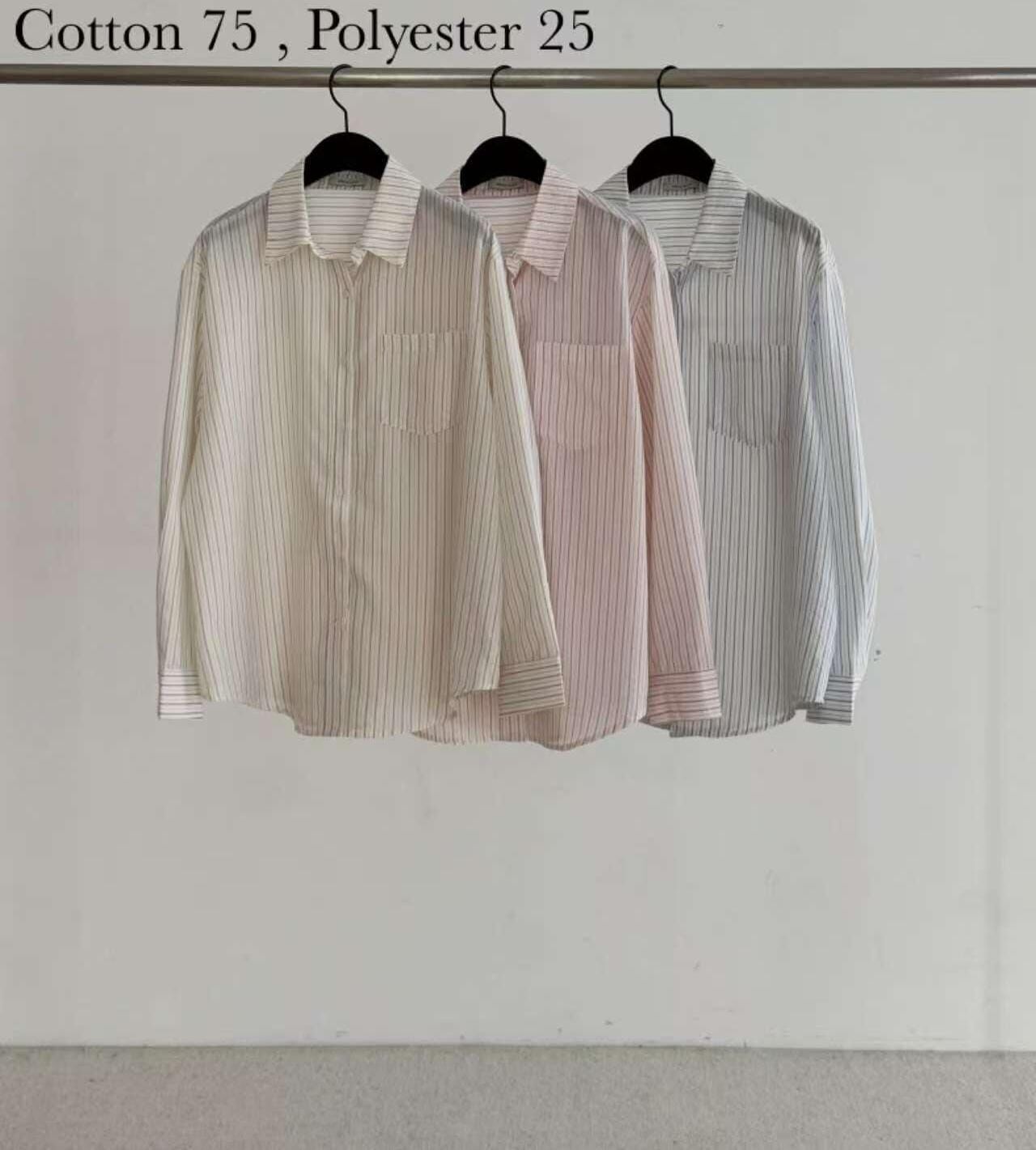 DR6038 柔和條紋恤衫