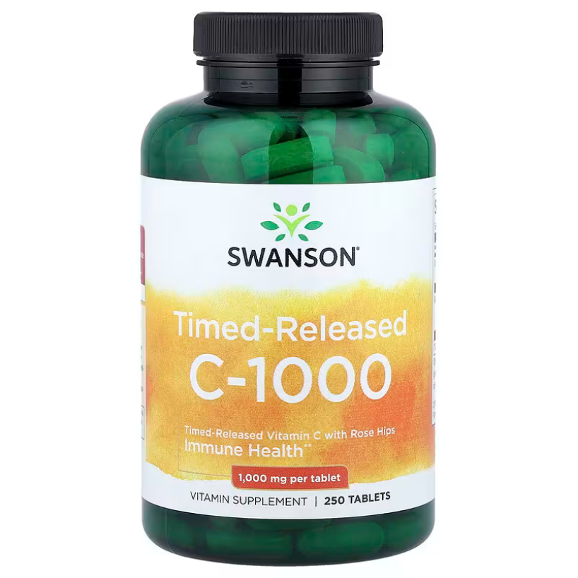 【Swanson】Vitamin C 緩釋型 維他命C 添加玫瑰果 1000mg 250顆