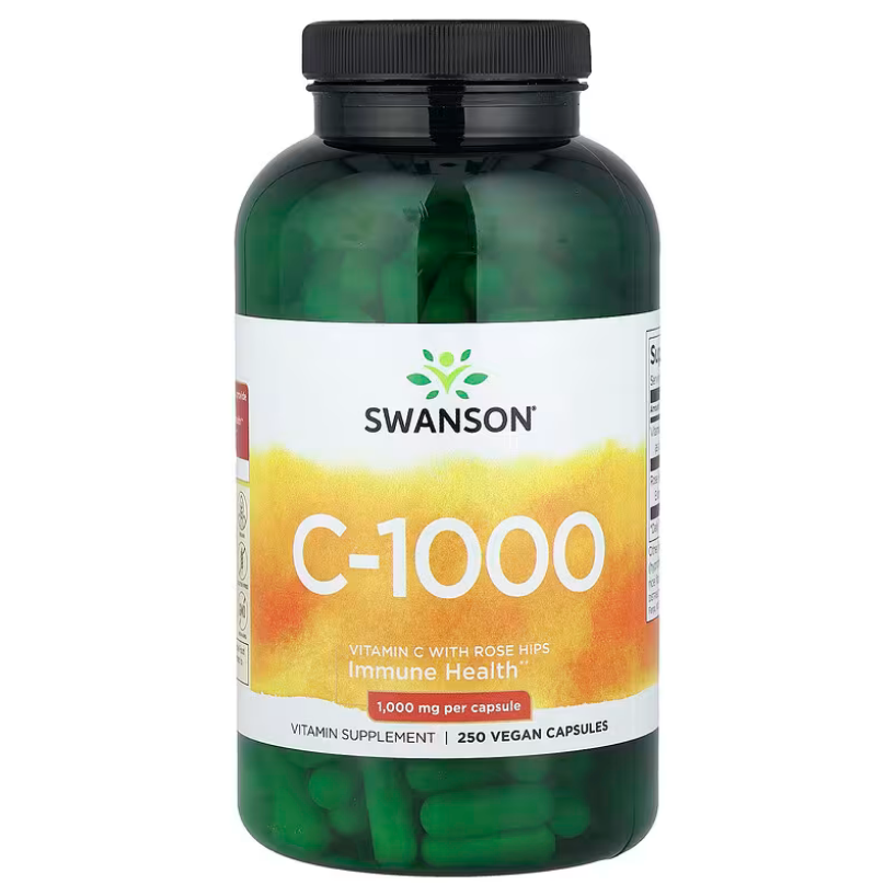 【Swanson】Vitamin C 維他命C 添加玫瑰果 1000mg 250顆