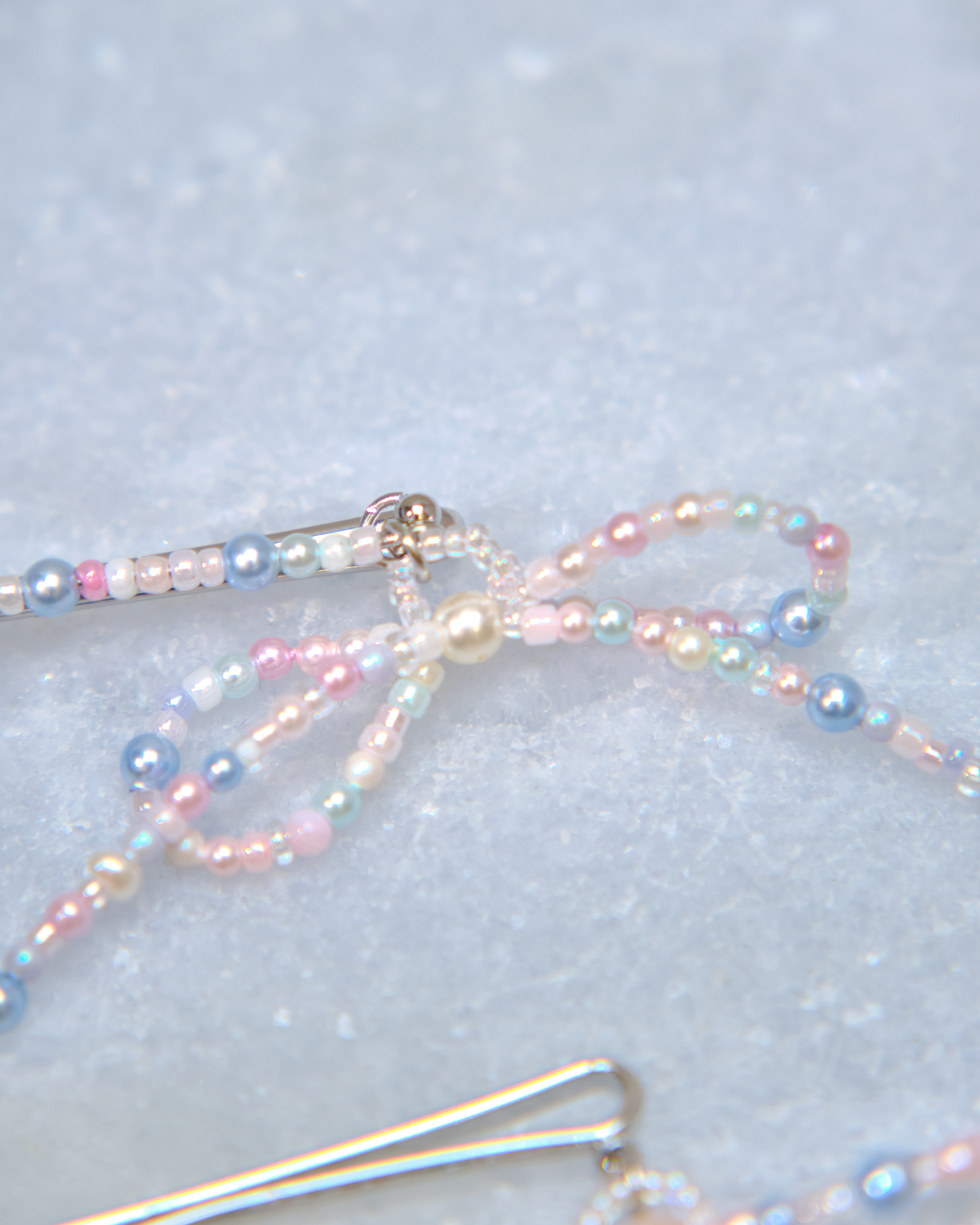 13444 Crystal Ribbon Chain Hair Pin Set