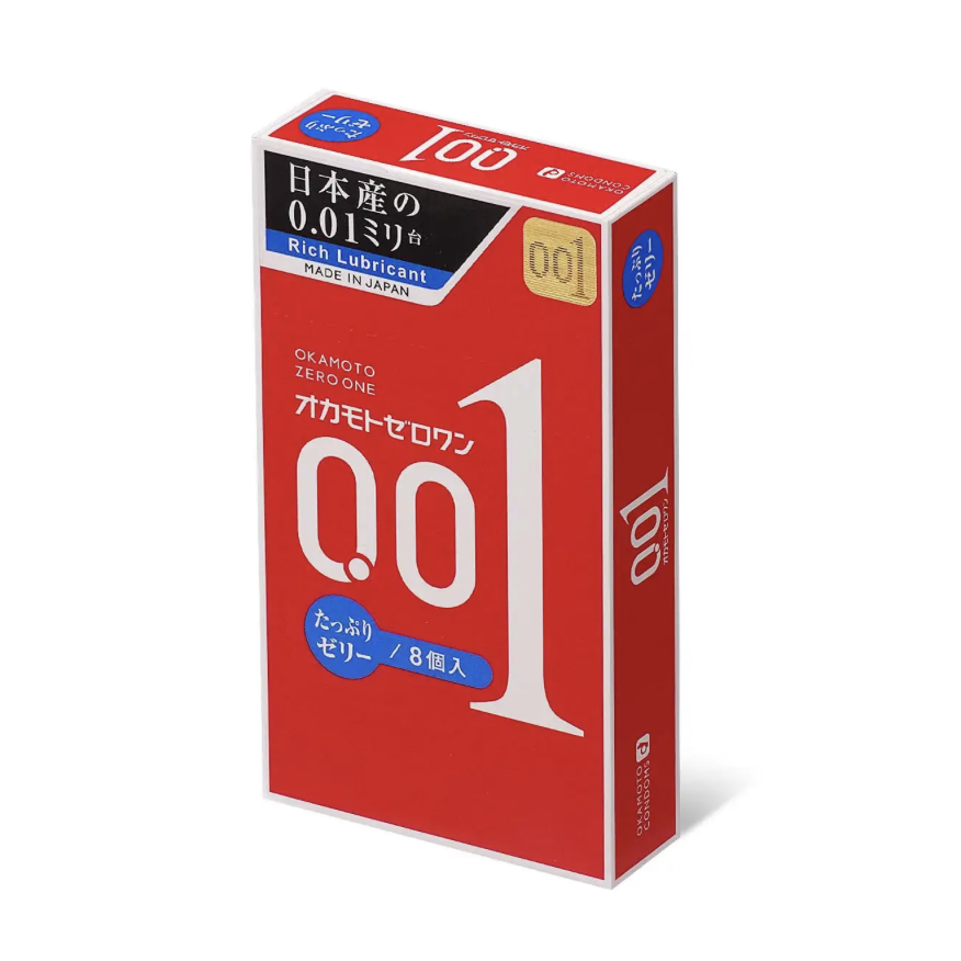 岡本 0.01 潤滑劑加量 (日本版) 8 片裝 PU 安全套