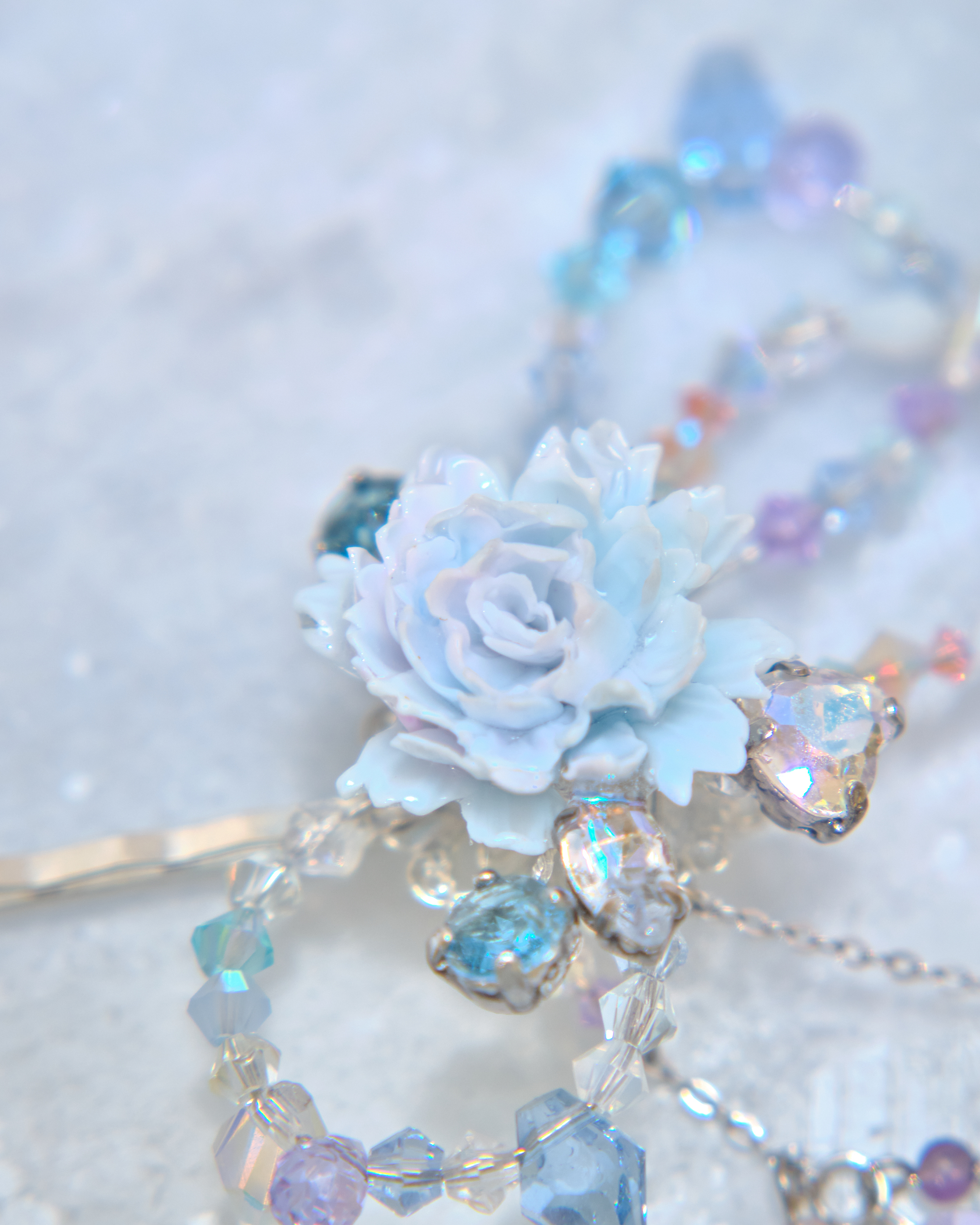 13440 Crystal Ribbon Chain Hair Pin Set