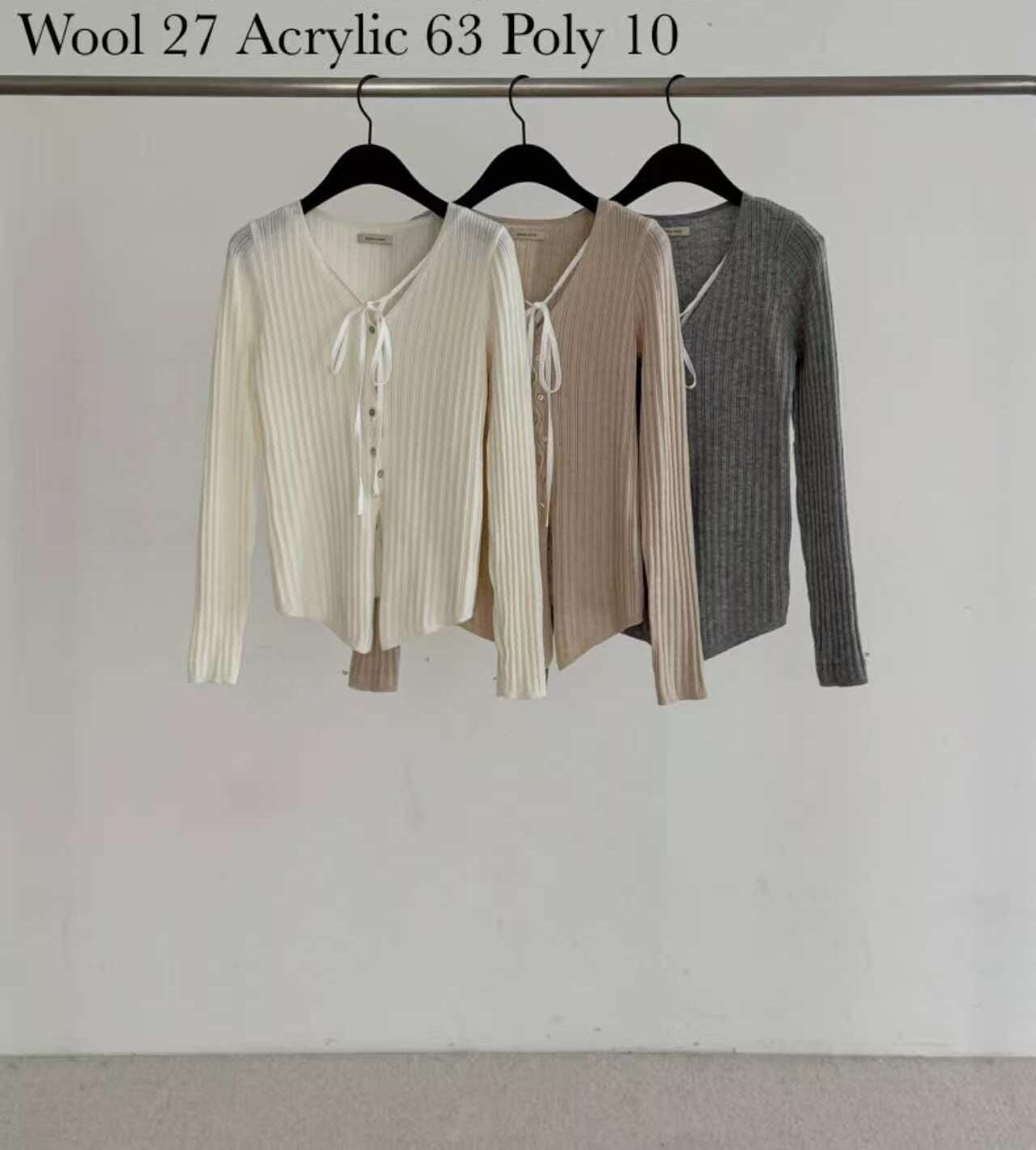 DR6049 絲帶坑紋外套