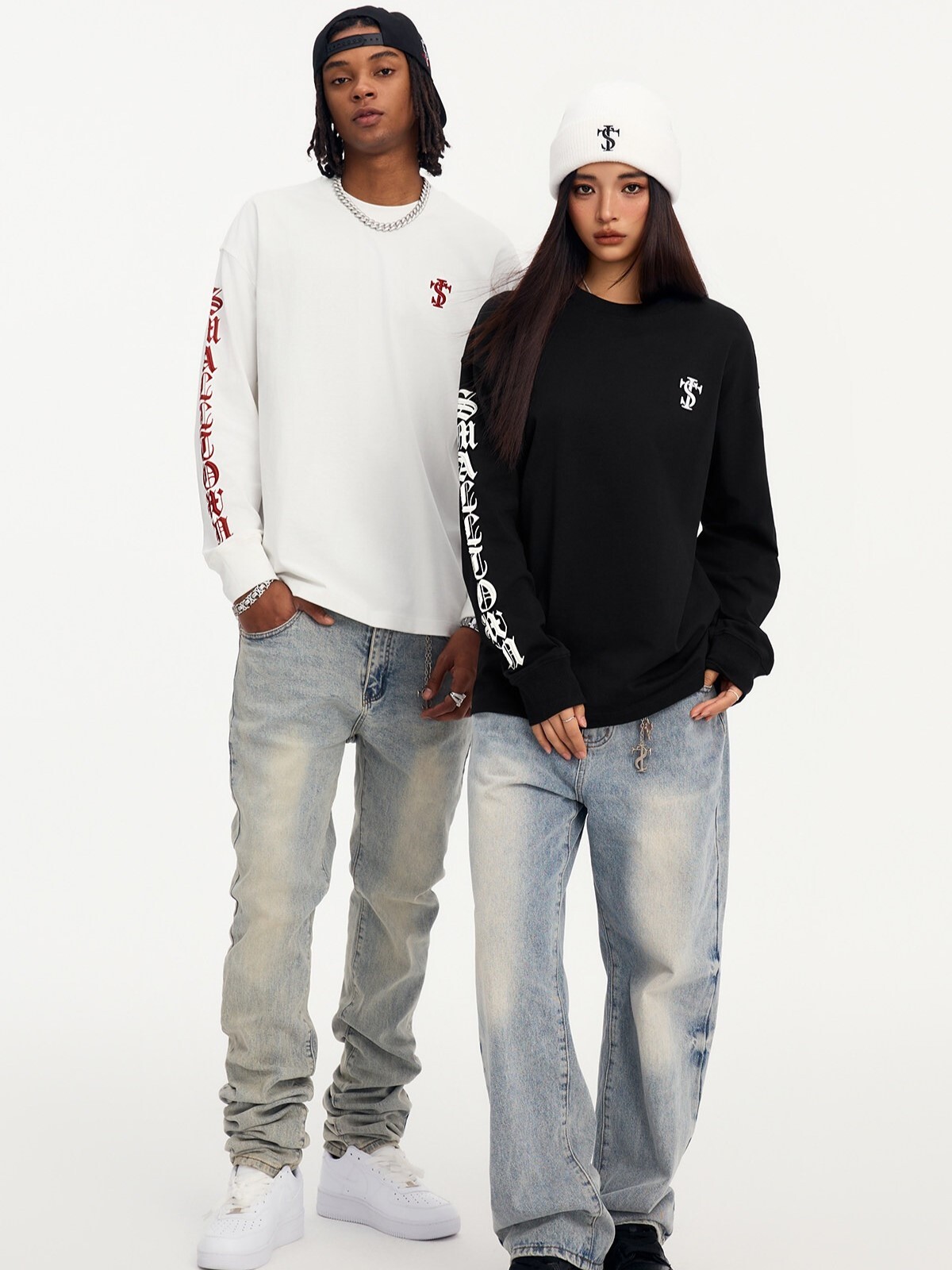 STK SmallTownKid 歌德字體 基礎多色 長袖 T恤