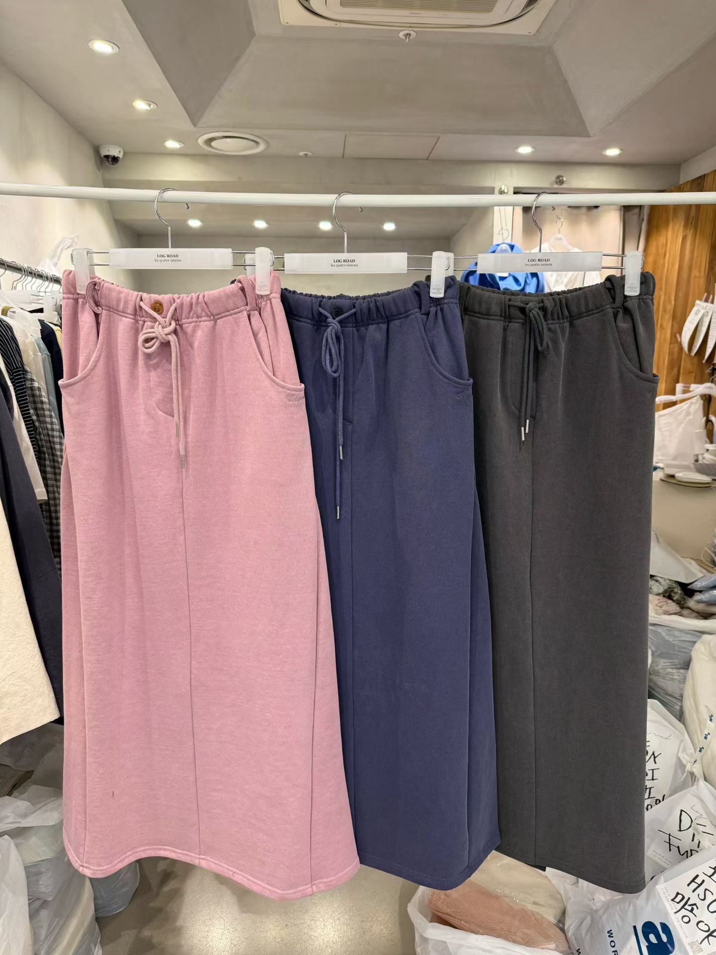 LR6019 抽繩鬆緊半身長裙