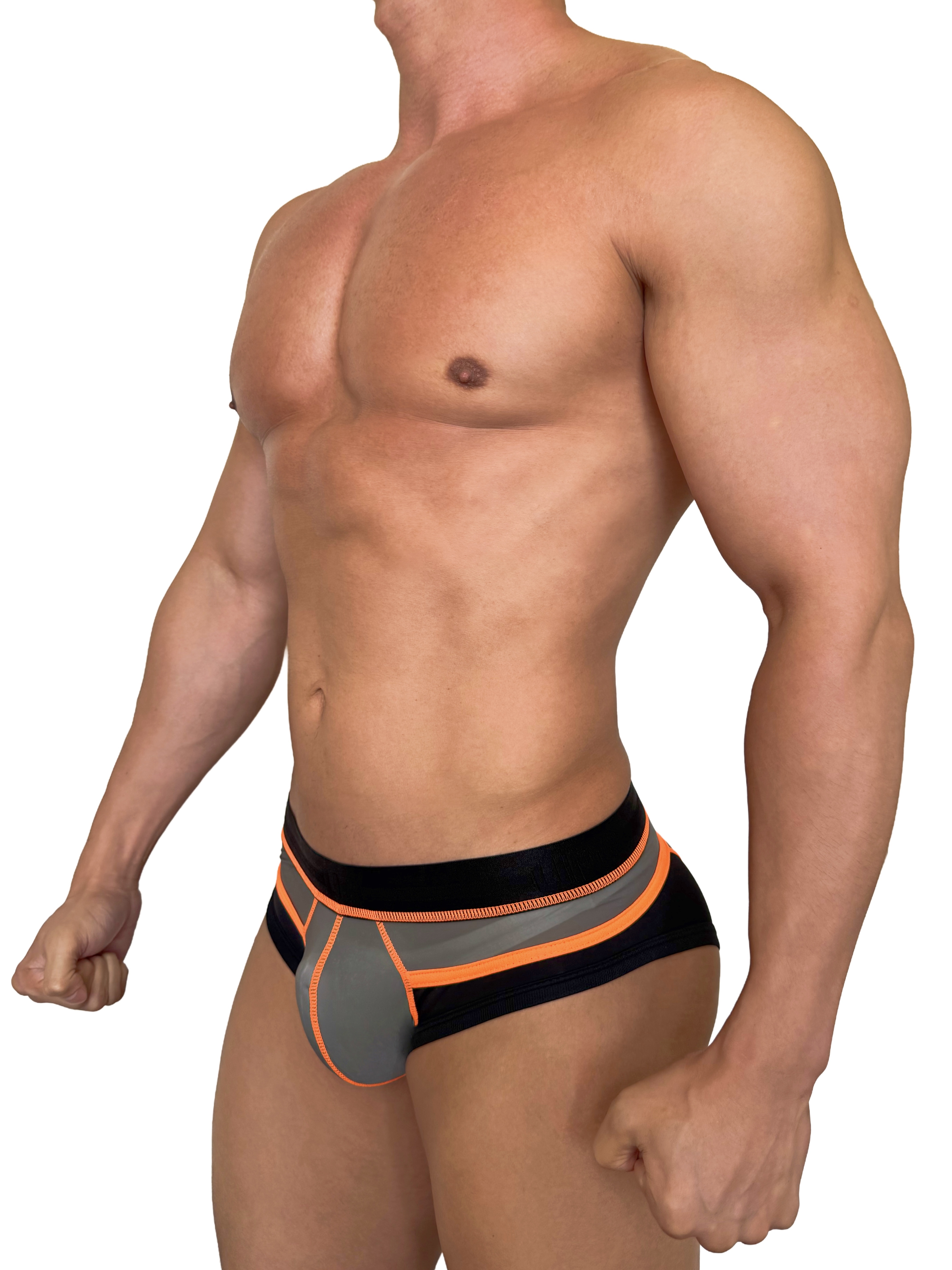 2026 全新系列 - Sheer Neon 半透三角內褲 黑/螢光橙