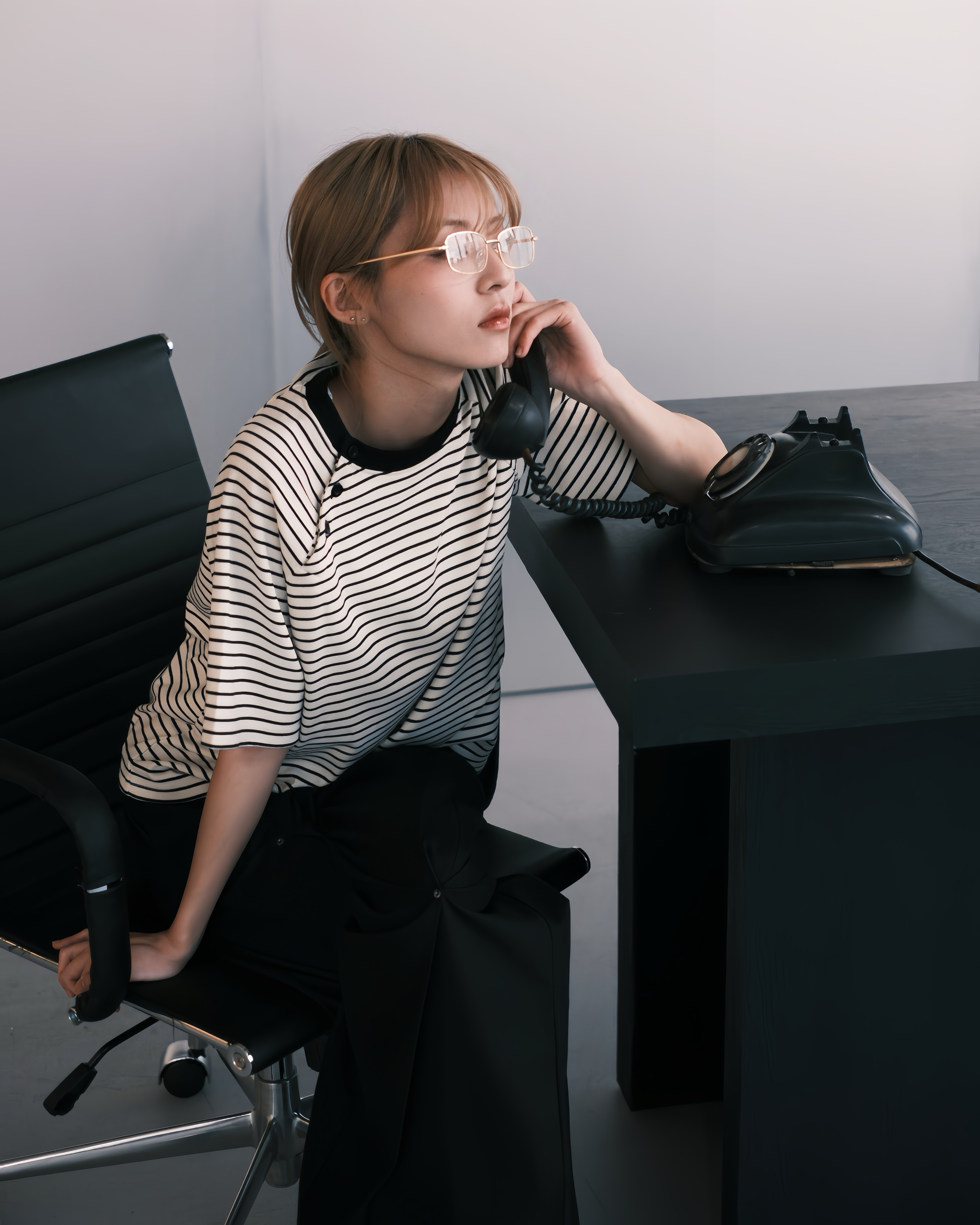 NeverLand Button Stripe TEE 條紋 短T 短袖