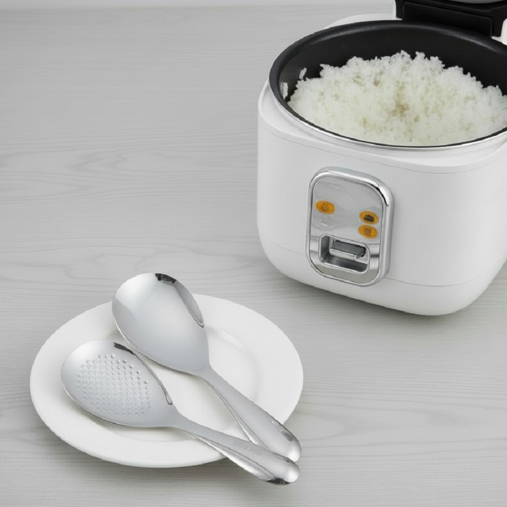 GELLIS鵲利仕厚鑄鍛造304波點飯勺 散熱湯勺兩用組