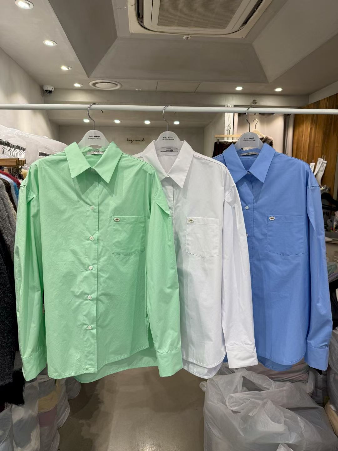 LR6033 小logo口袋襯衫