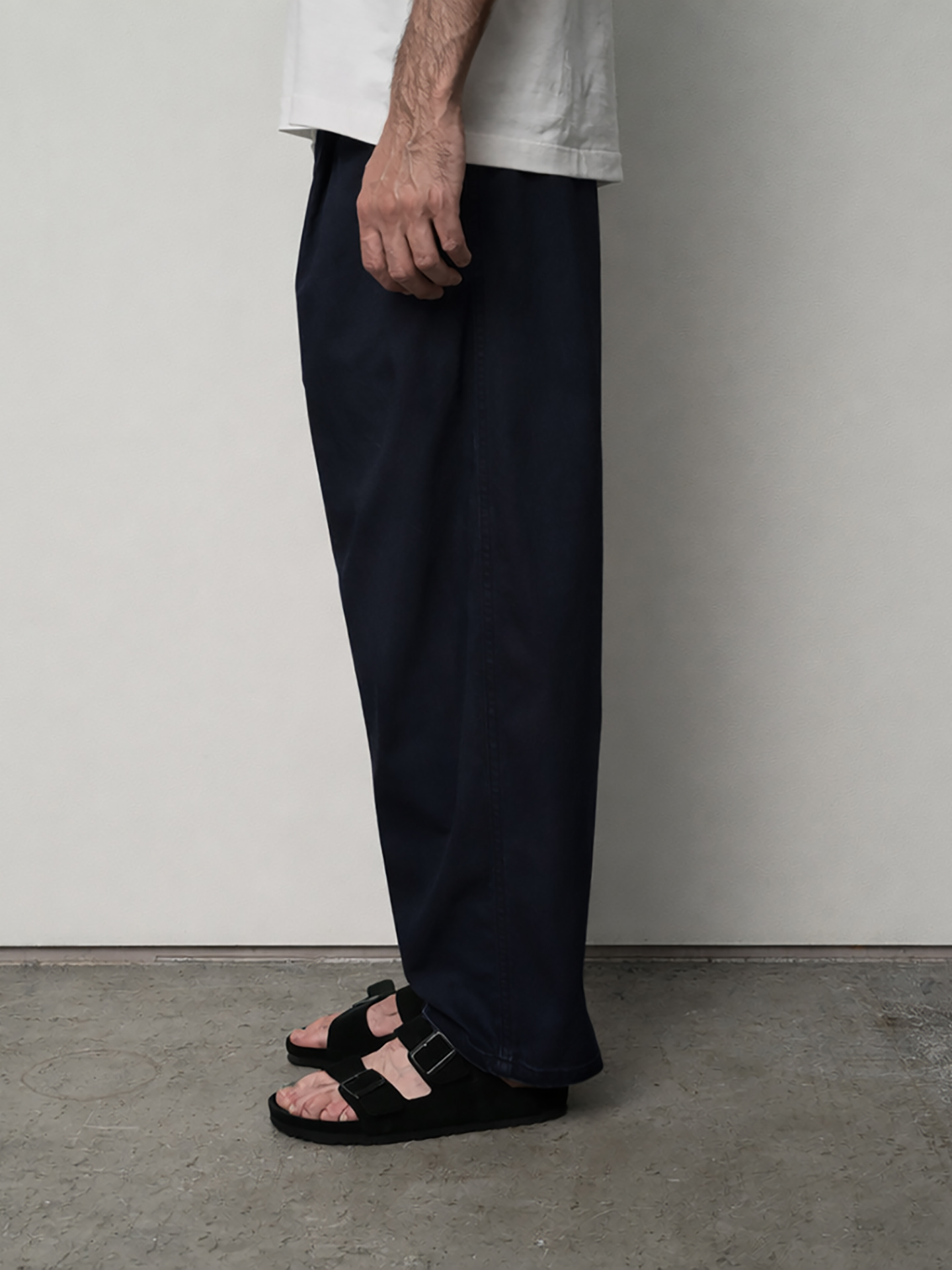 Still By Hand 11.5oz Deep Tuck Denim Pants Dark Navy DN