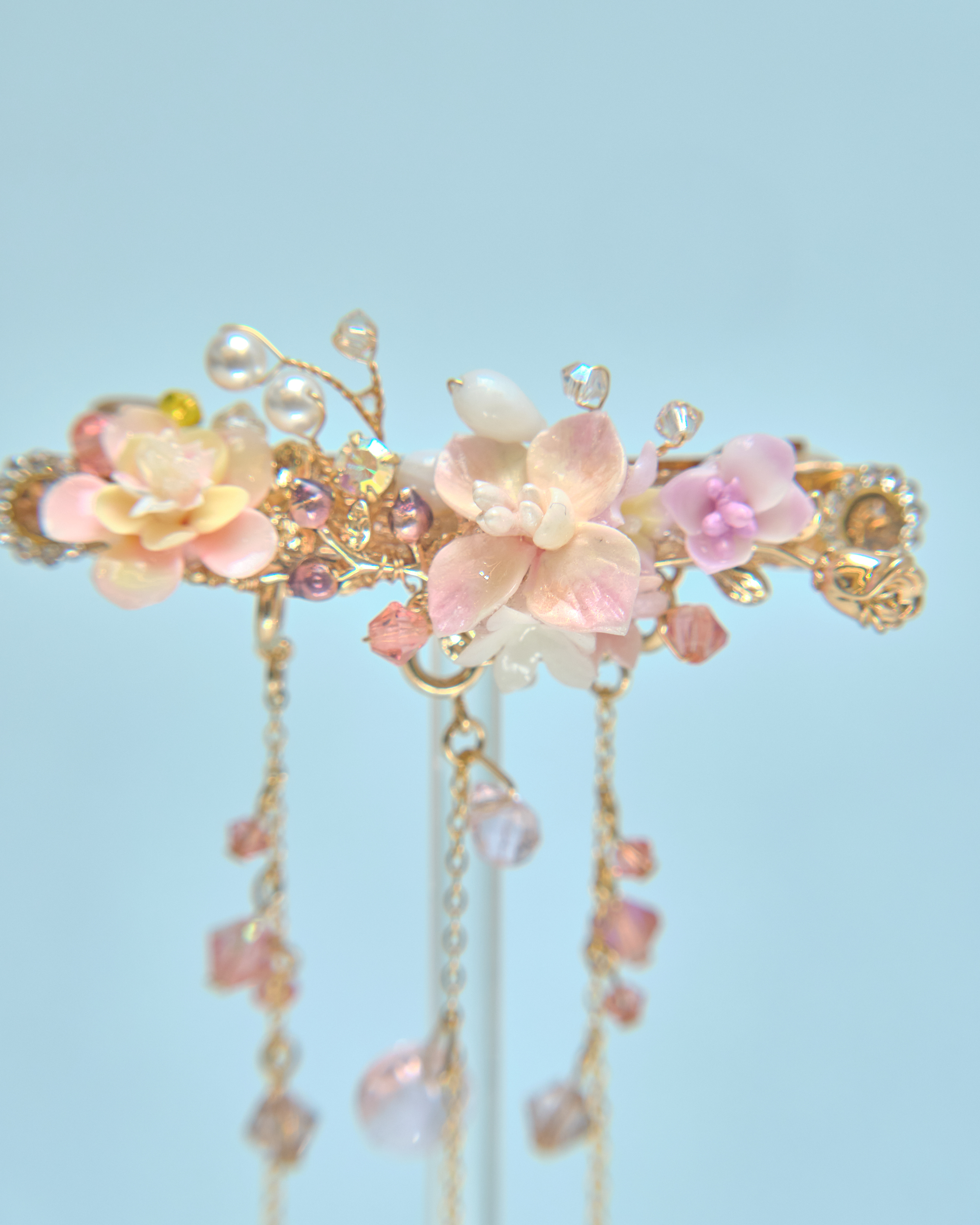 13407 2-Way Butterfly Blossom Tassel Hair Clip