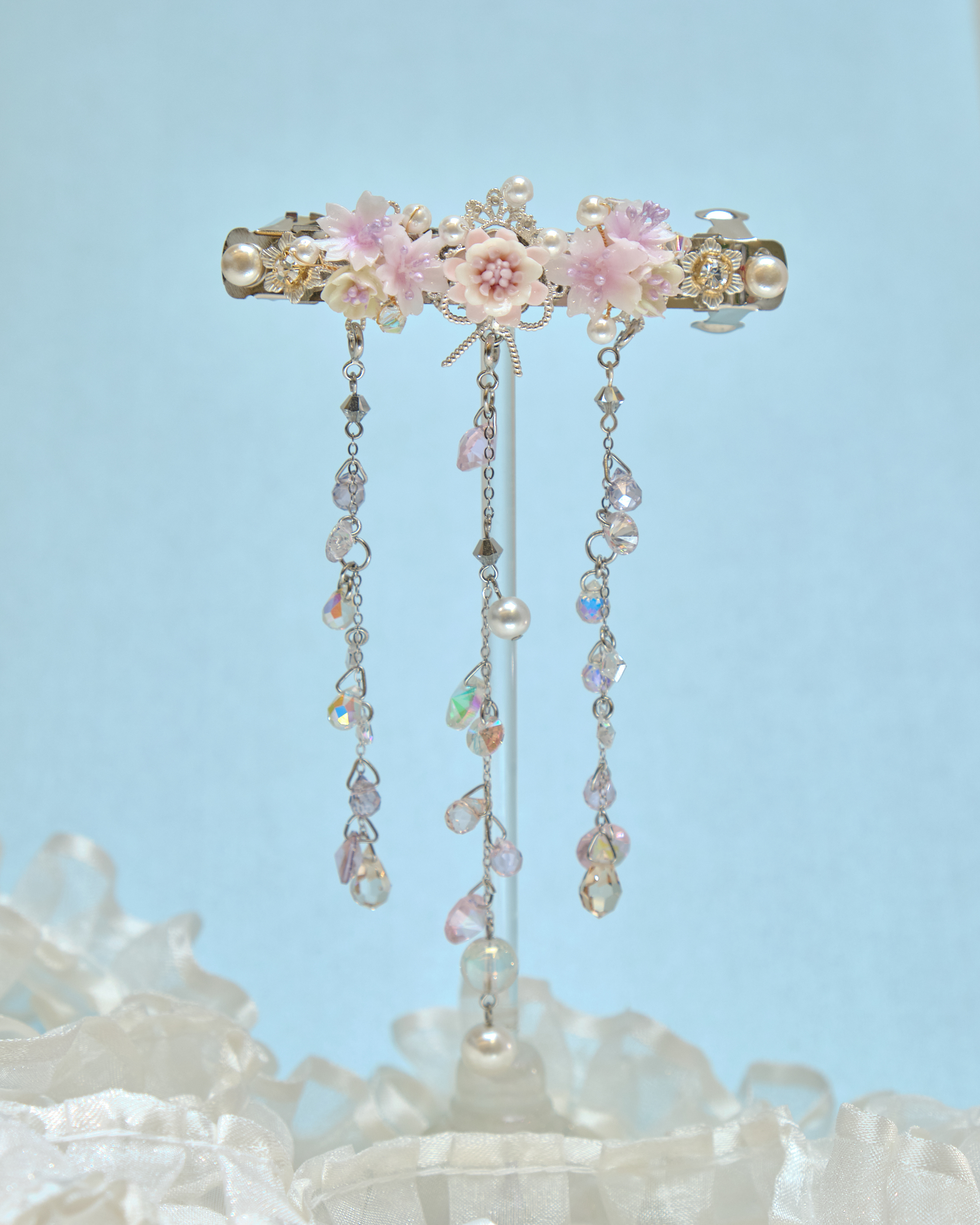 13406 2-Way Butterfly Blossom Tassel Hair Clip