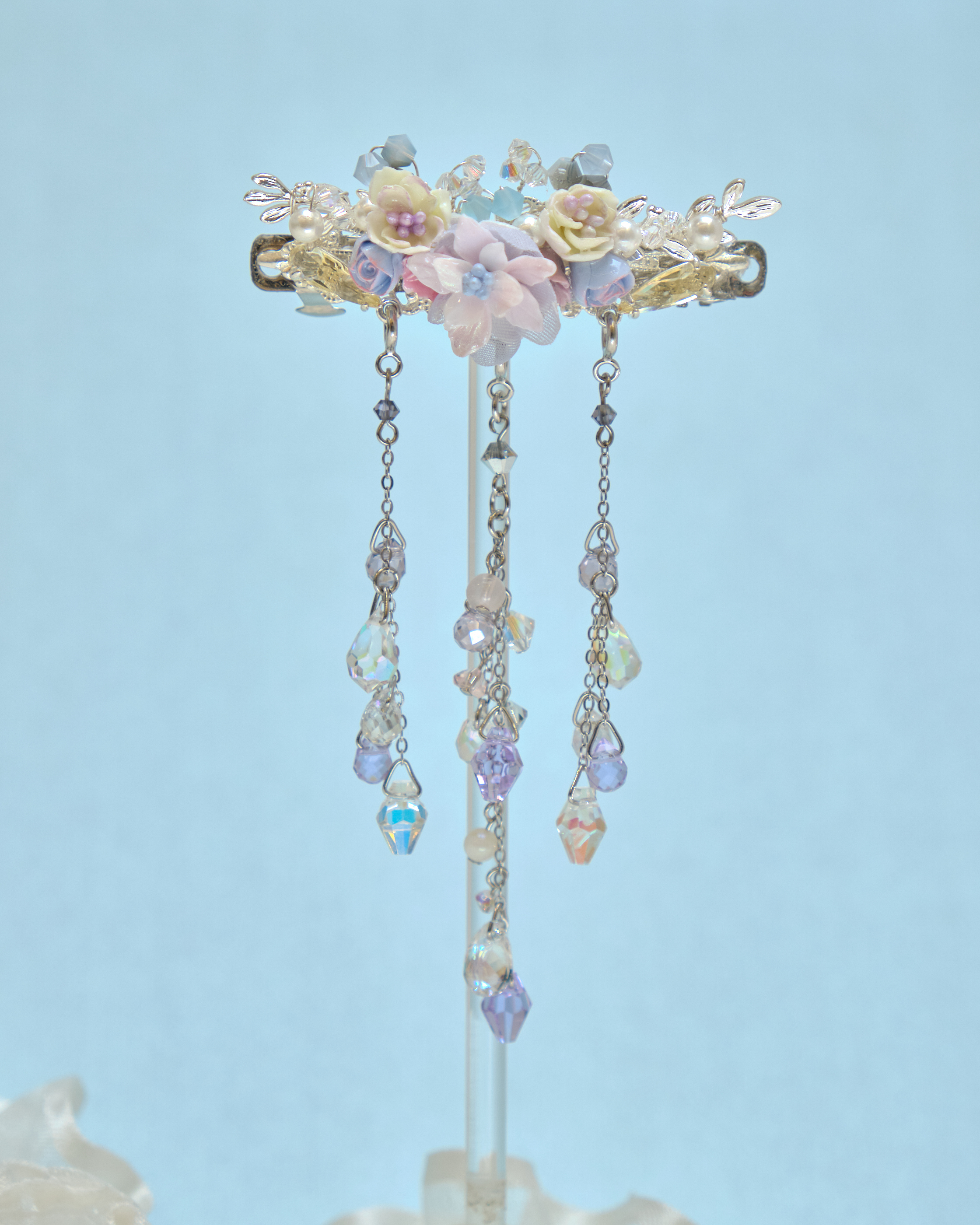 13404 2-Way Butterfly Blossom Tassel Hair Clip