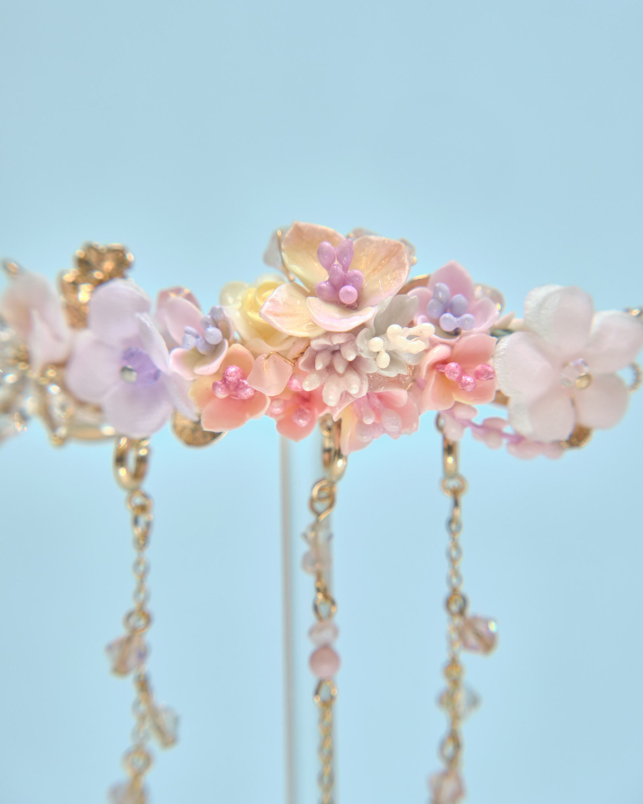 13403 2-Way Butterfly Blossom Tassel Hair Clip