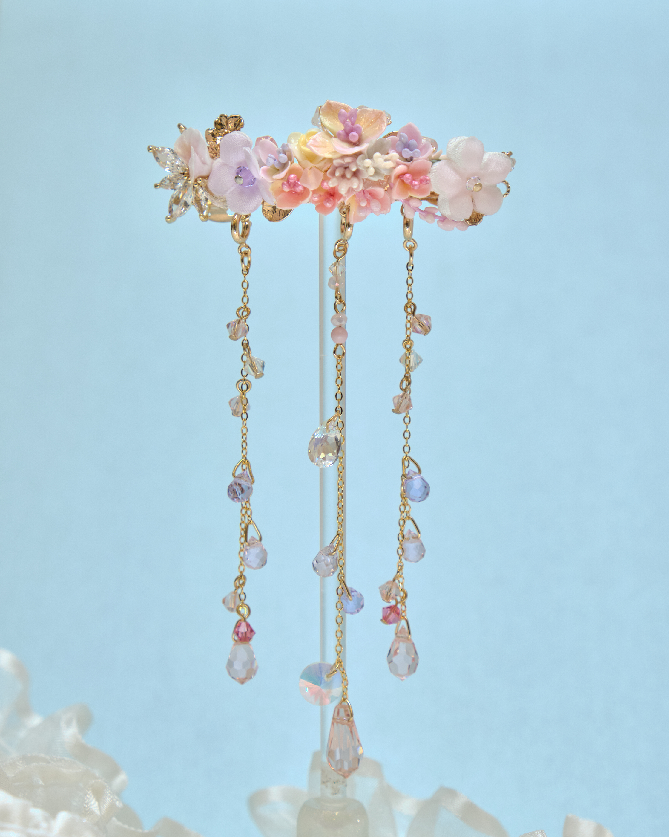 13403 2-Way Butterfly Blossom Tassel Hair Clip