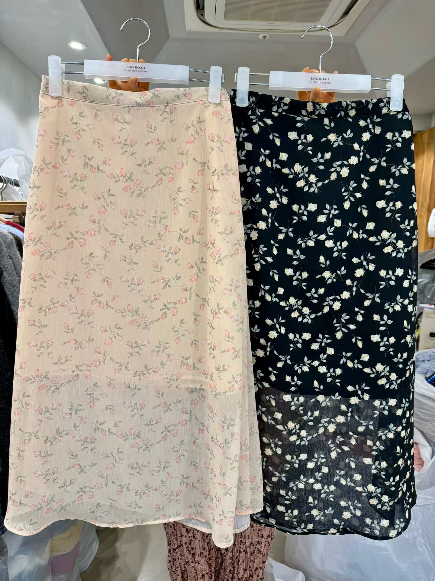 LR6041 透視碎花雪紡裙