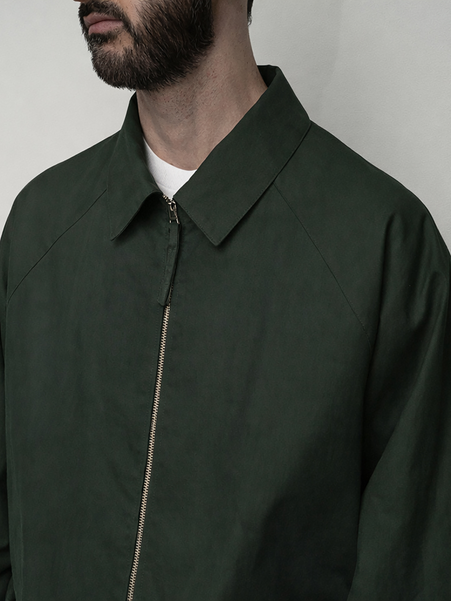 Still By Hand Zip Up Moleskin Blouson Dark Green BL0126