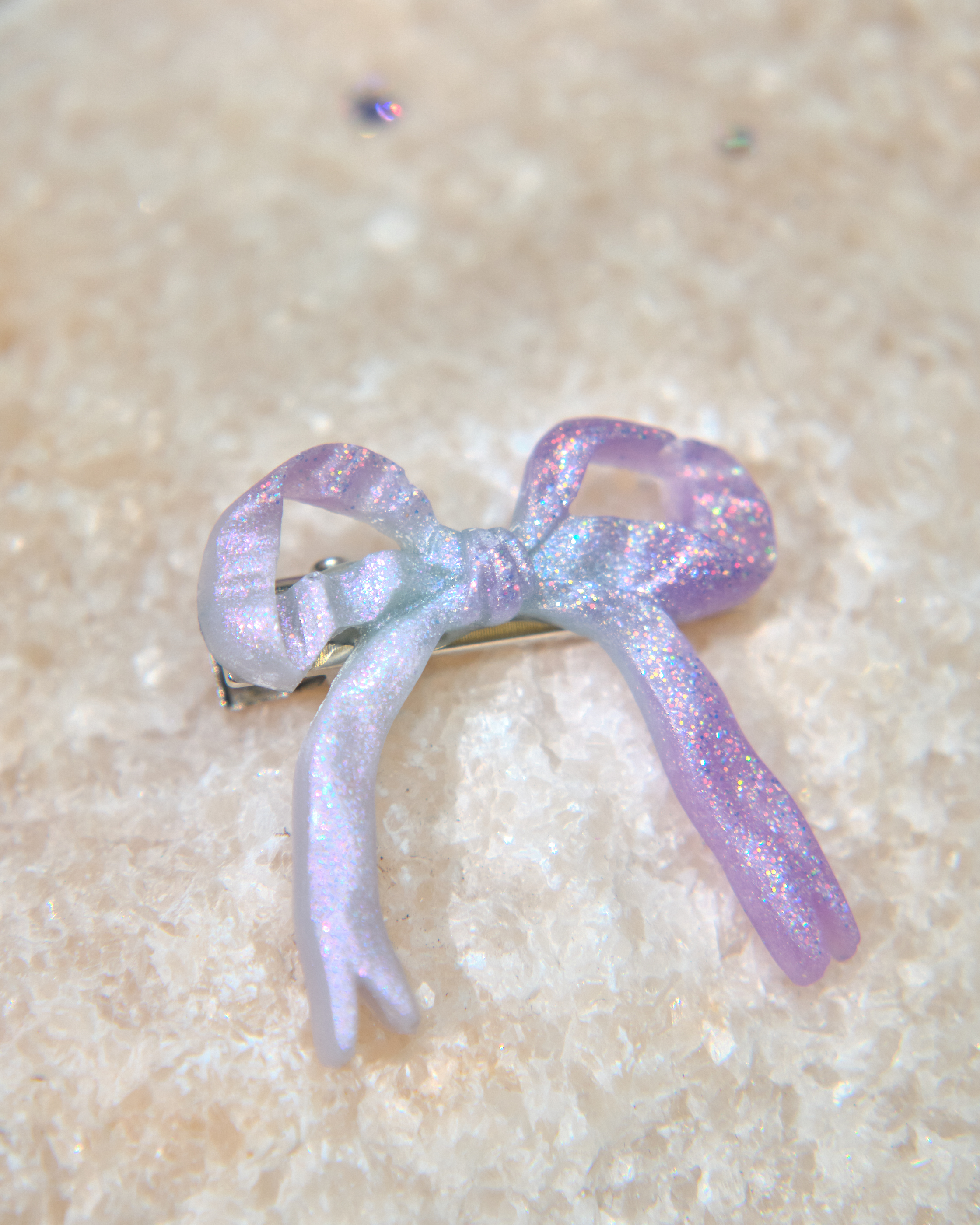 13378 Glittery Eternal Petal Epoxy Resin Hair Clip