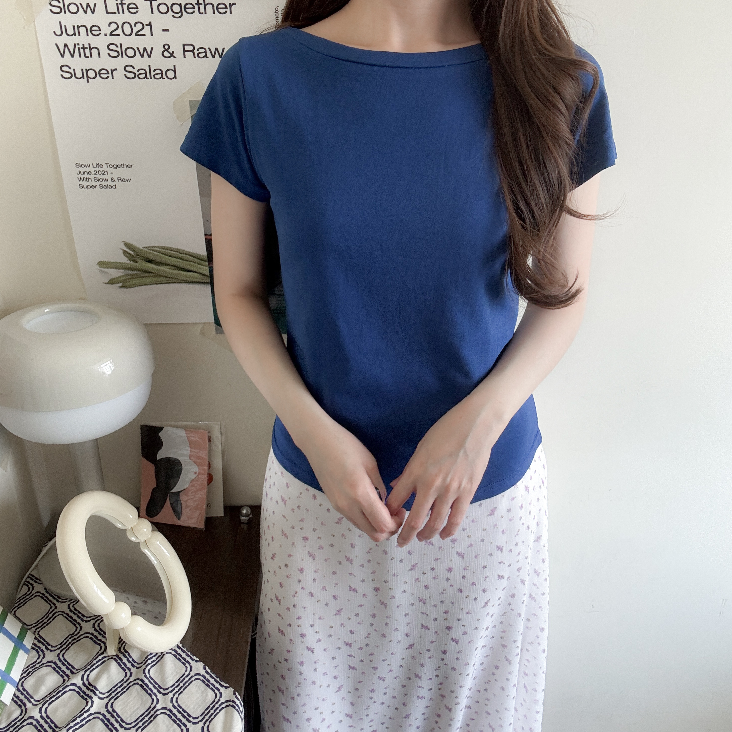 超薄洗水棉船領tee