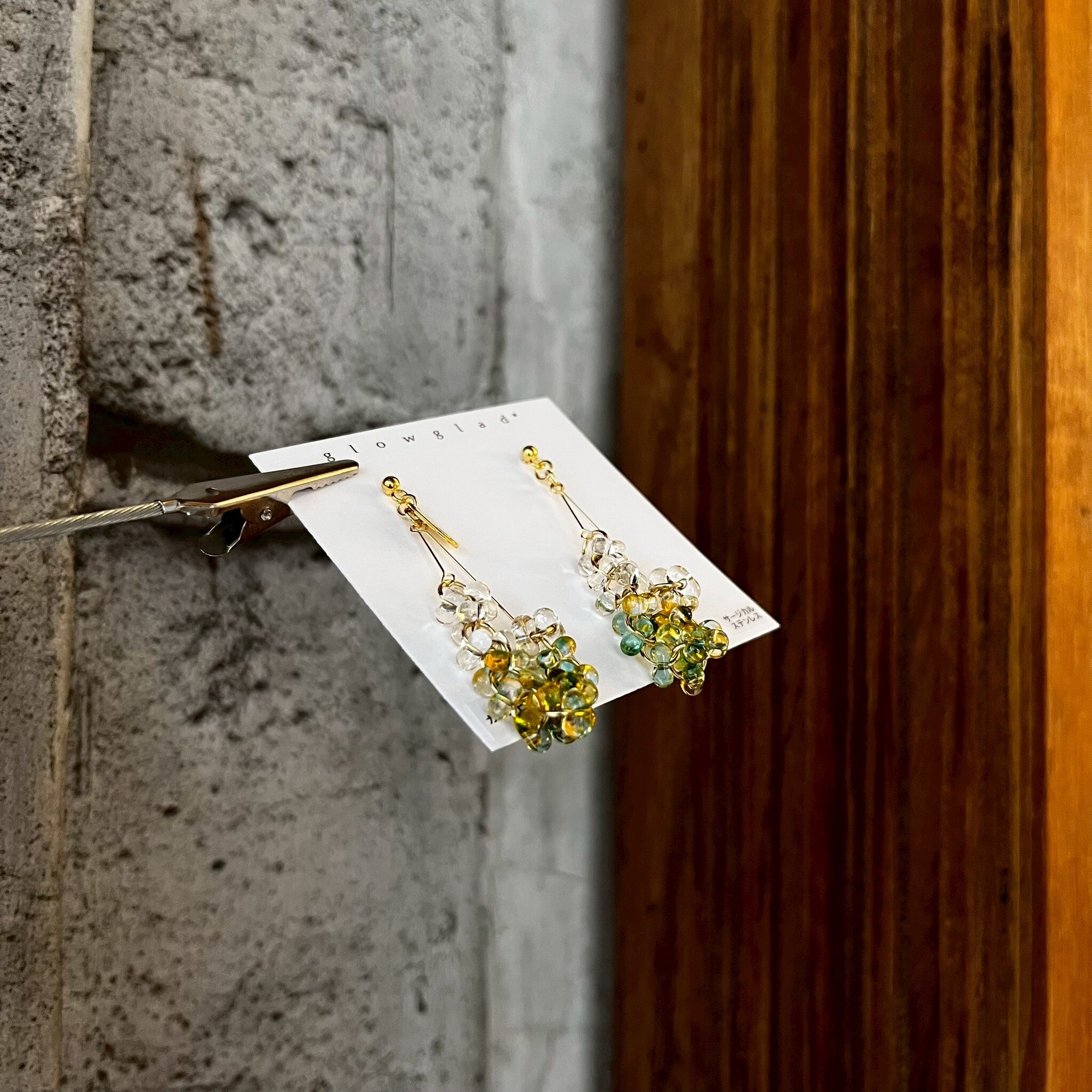 [glowglad] ruban | 綠橘色 | 耳針 | NO.116