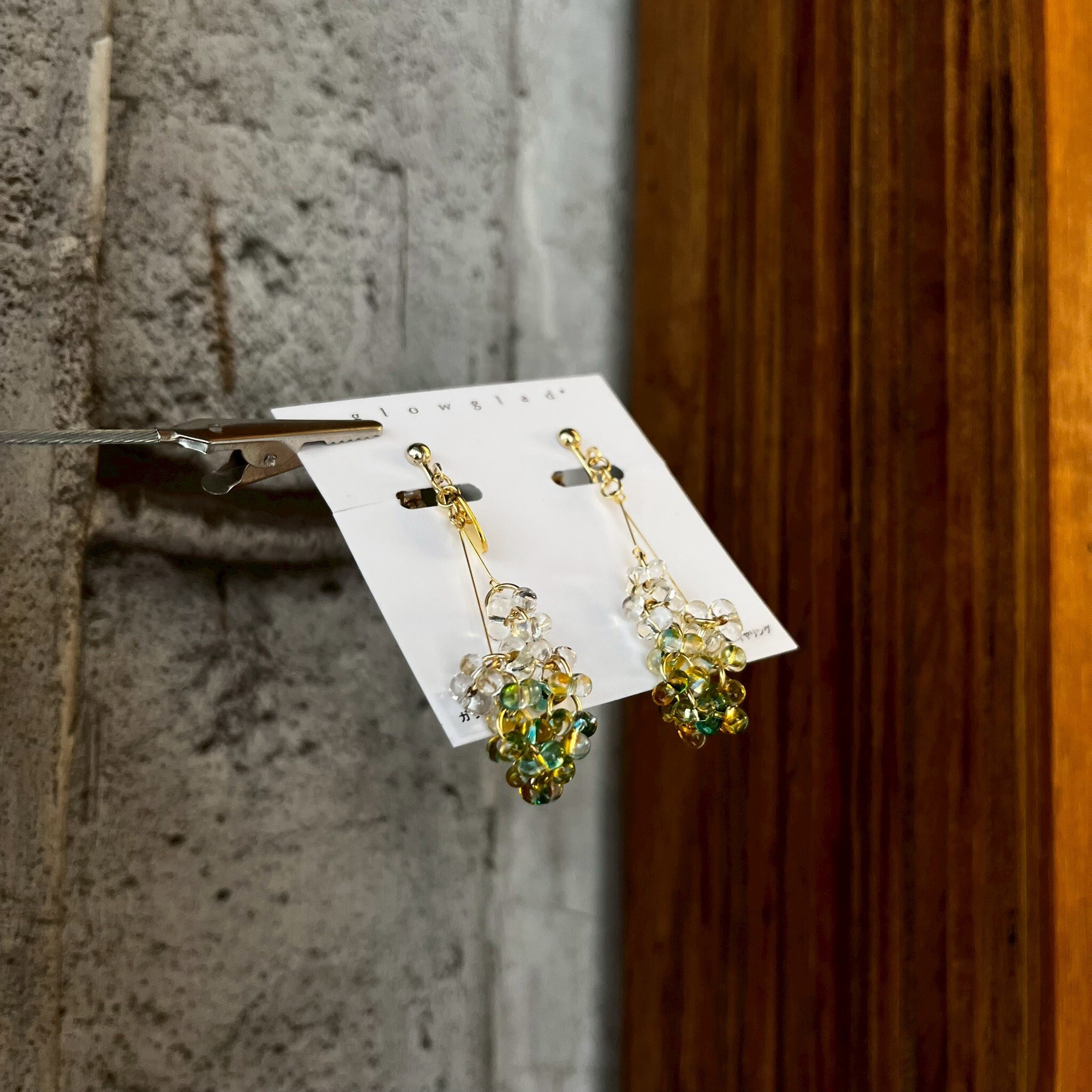 [glowglad] ruban | 綠橘色 | 耳夾 | NO.117