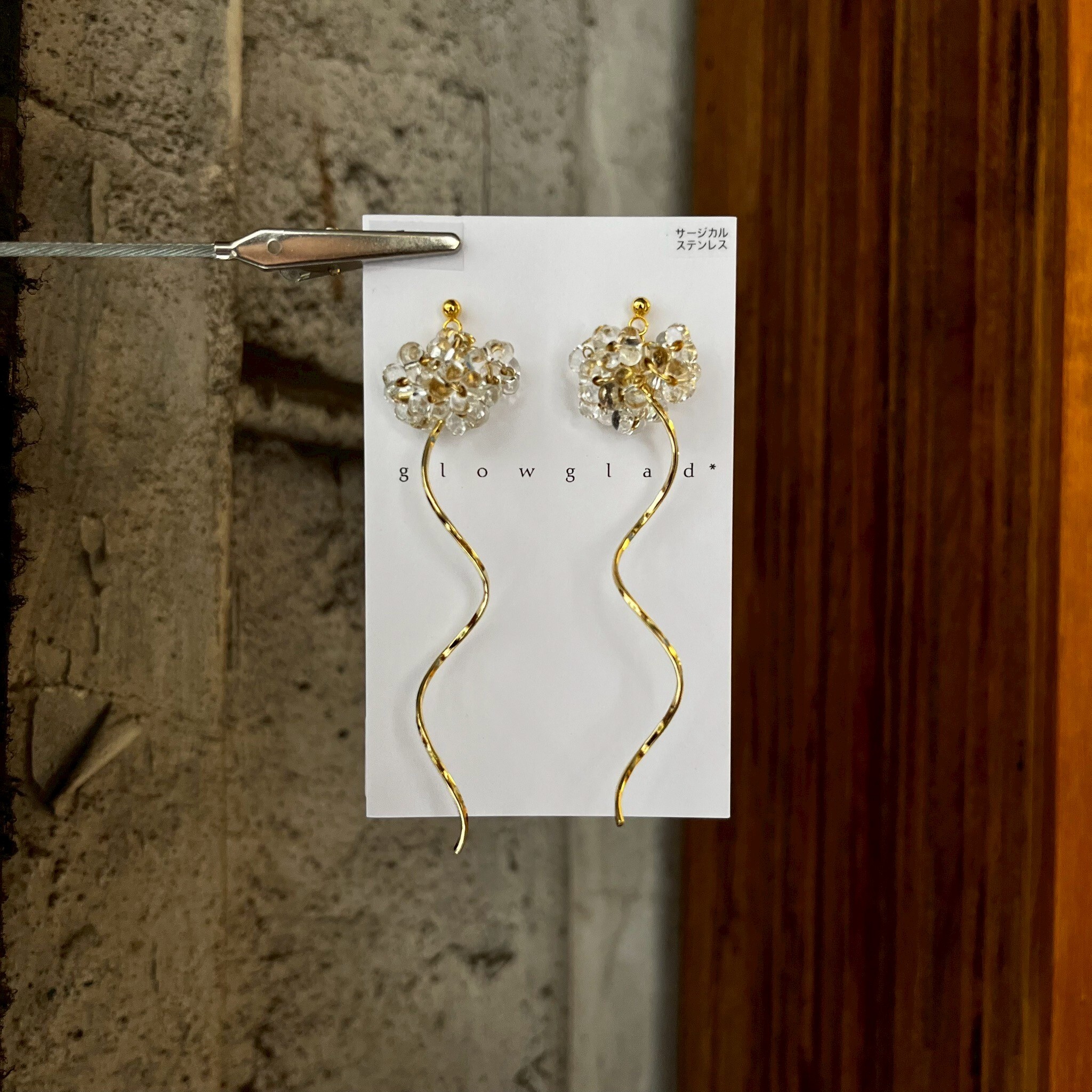 [glowglad] 玻璃花波浪 | 耳針 | NO.118