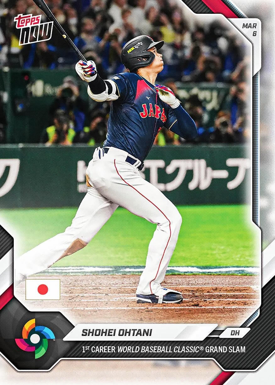 【逢甲 FUZZY】<限時最後加開> Topps NOW® 大谷翔平 2026 WBC 經典賽 球員卡 滿貫砲紀念卡