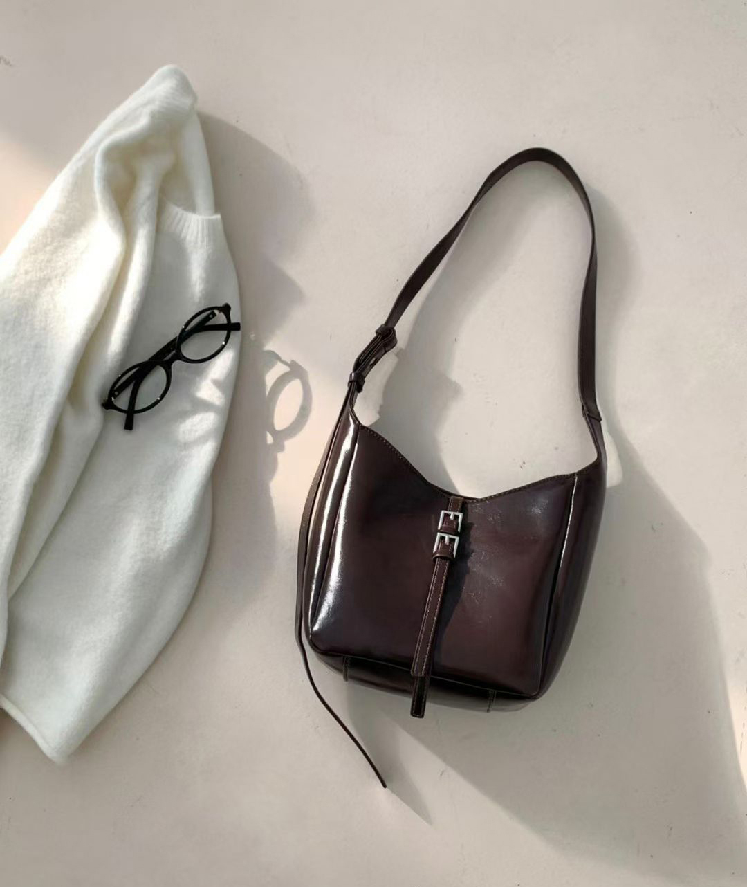 🤎 簡約雙扣單肩手袋 🤎