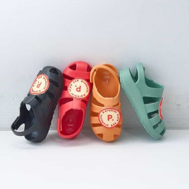 日本 14-19 品牌標誌EVA涼鞋 4色