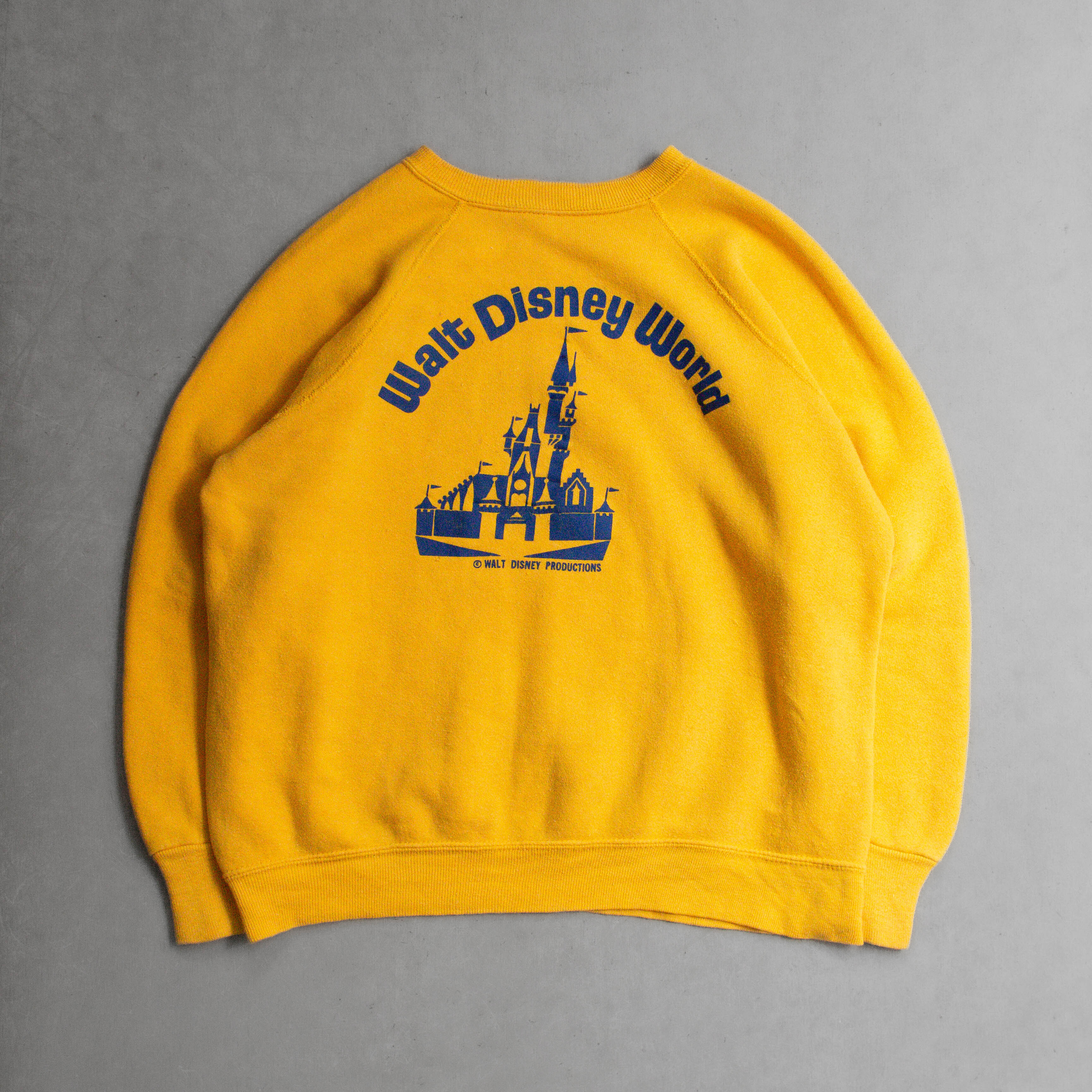 VINTAGE DISNEY SWEATSHIRT 美國製 迪士尼 米奇 黃色 長袖 大學T 運動衫