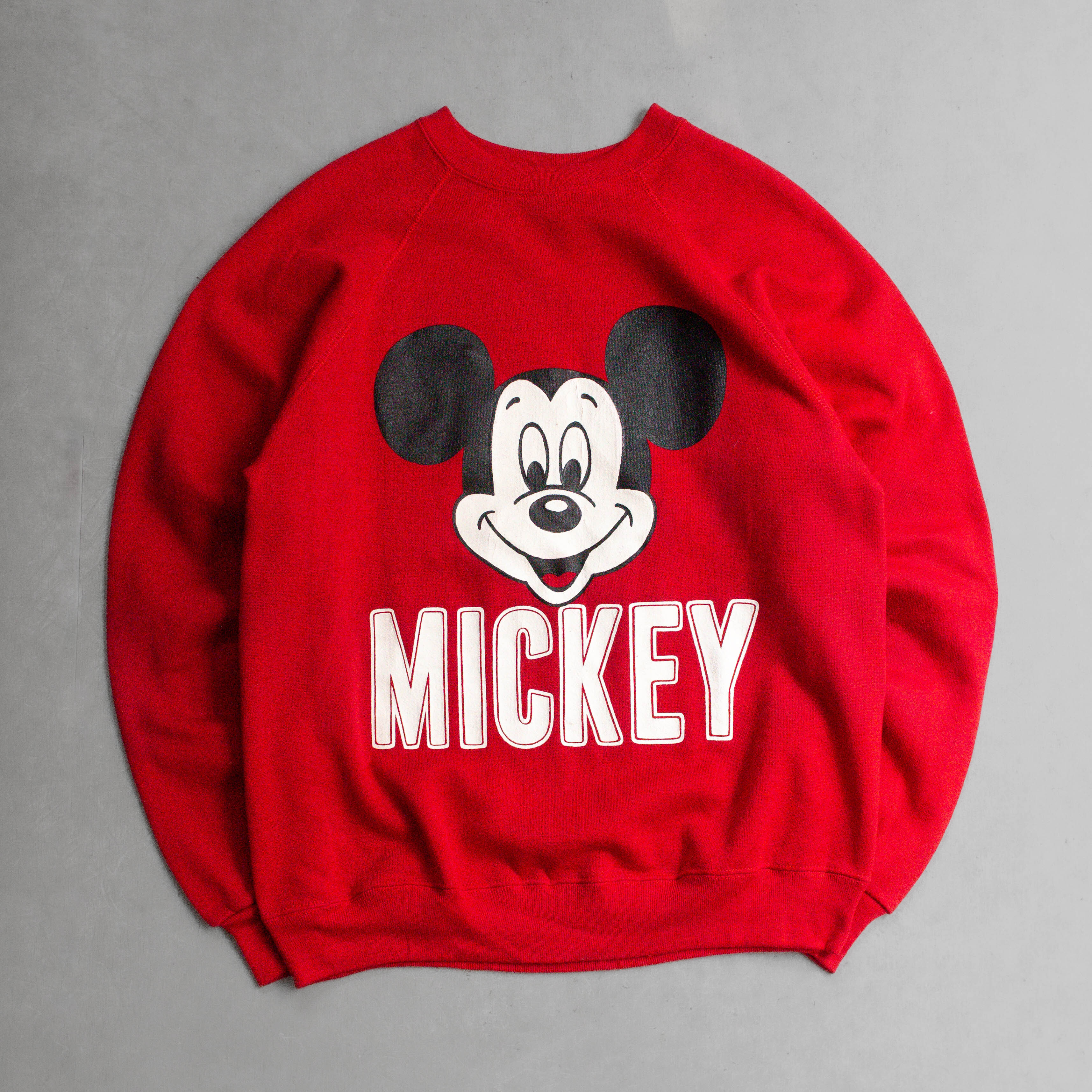 VINTAGE DISNEY SWEATSHIRT 美國製 迪士尼 米奇 紅色 長袖 大學T 庫存新品