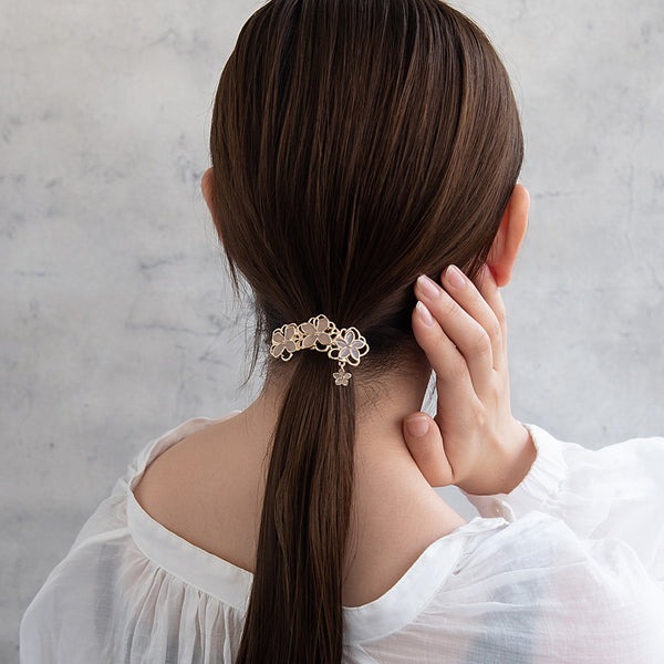金屬花形搖擺髮圈插