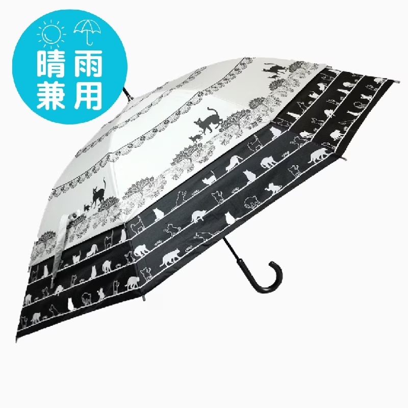 RJ50 日本晴雨兩用小直傘-貓咪