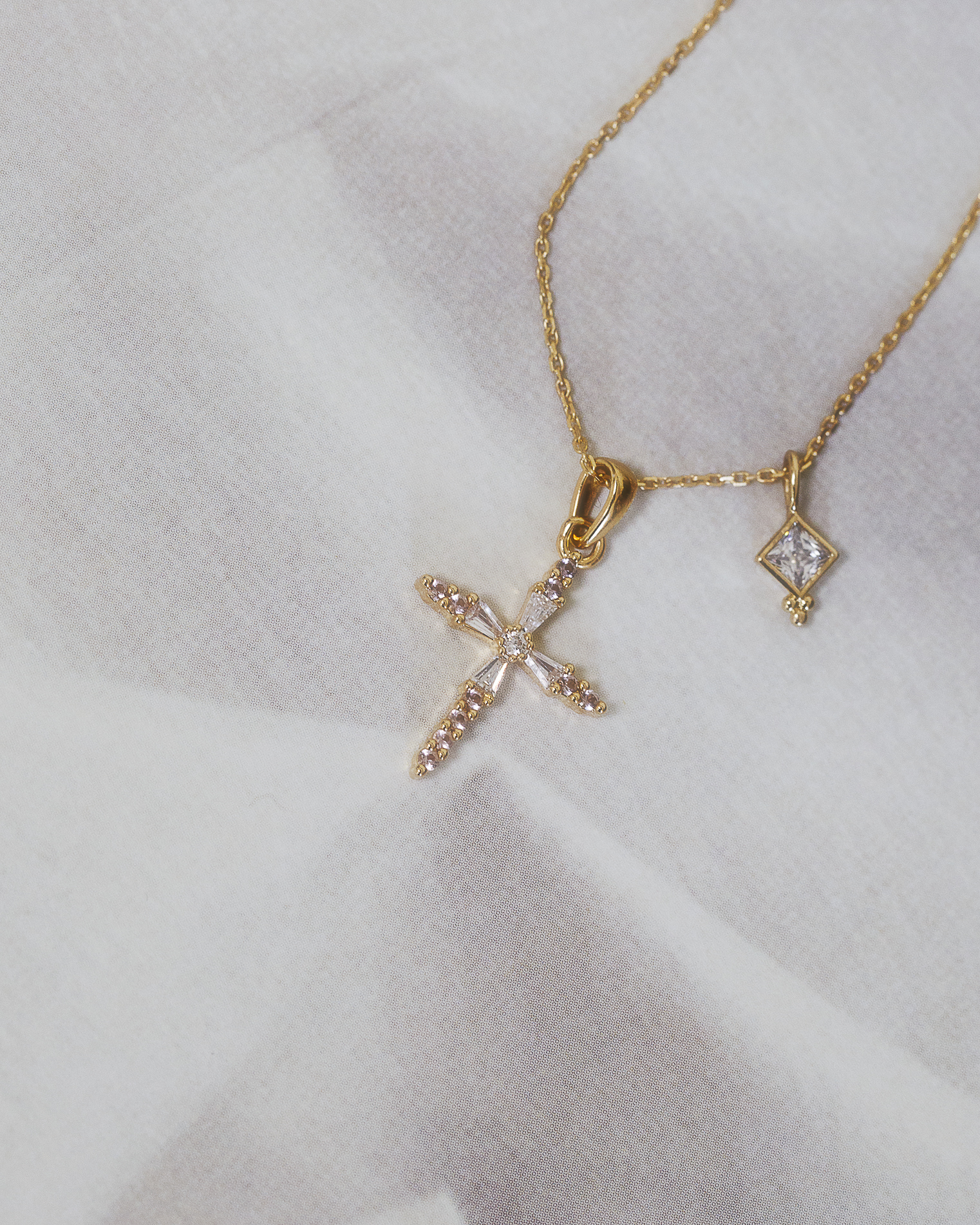 Cross｜十字架雙墜飾項鍊 (可分式設計)