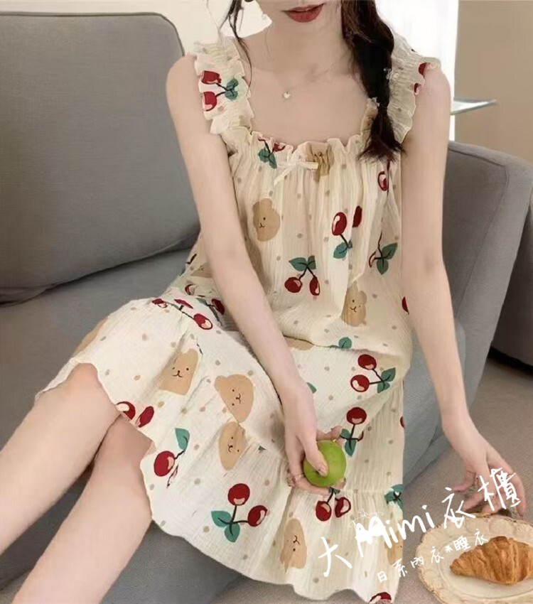 櫻桃小熊居家睡裙